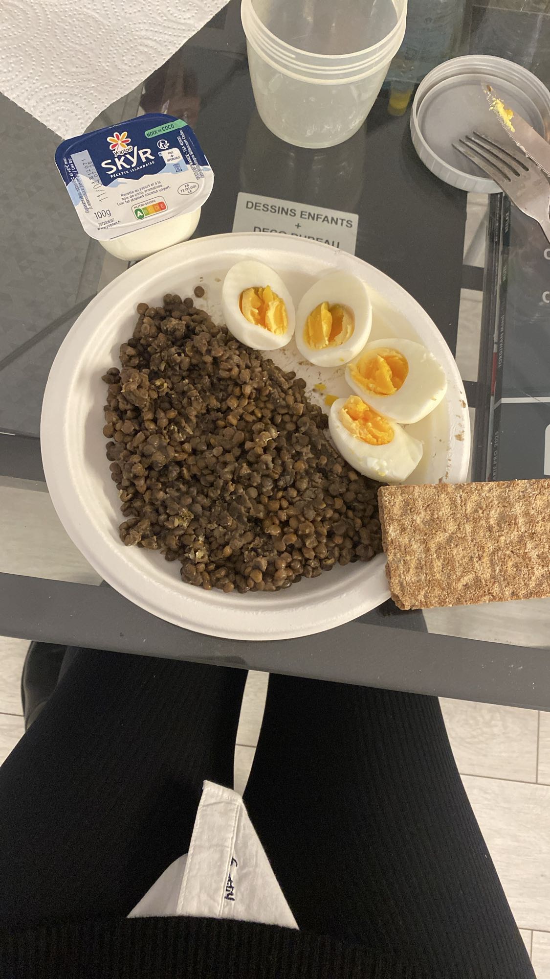 Lentilles et œufs durs