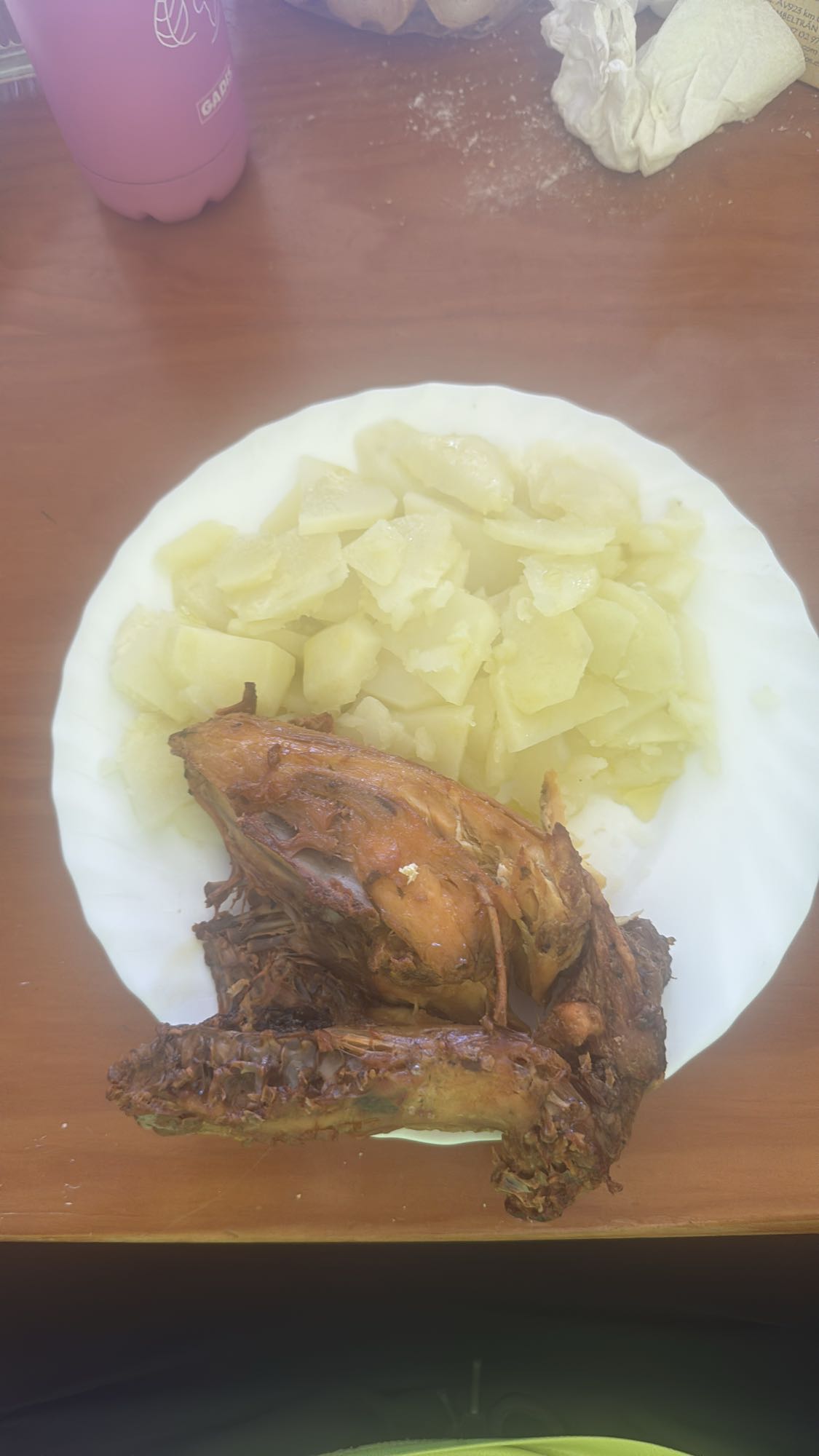 Pollo asado con papas