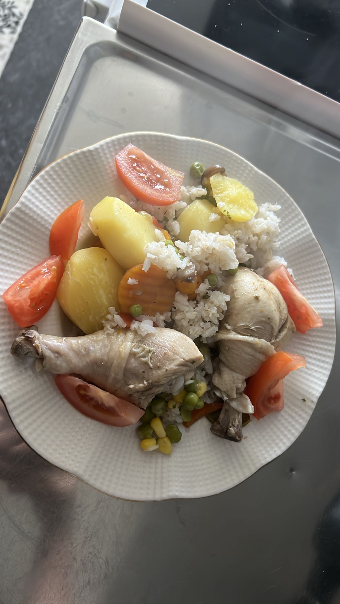 Kyckling med ris och grönsaker