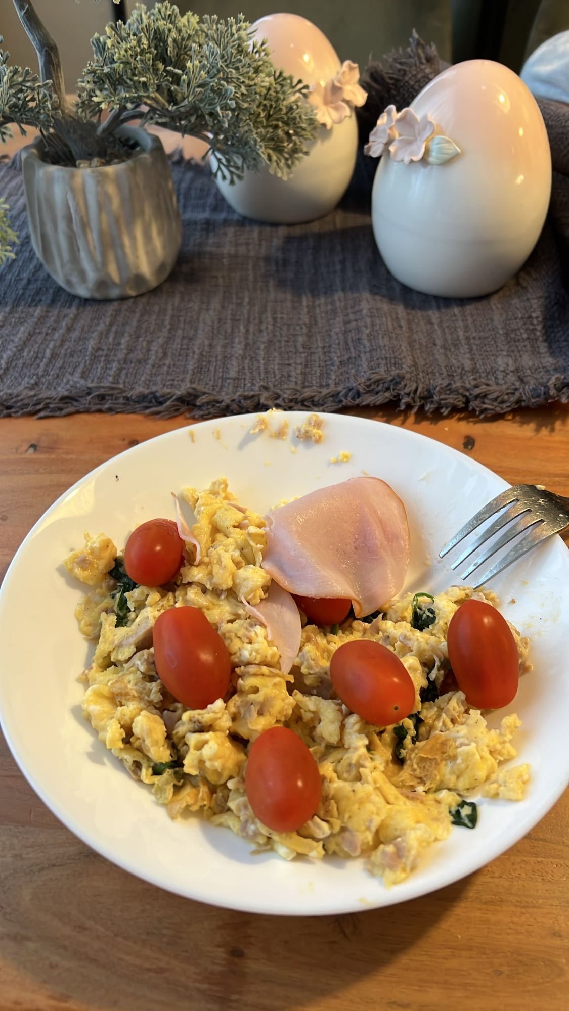 Äggröra med skinka