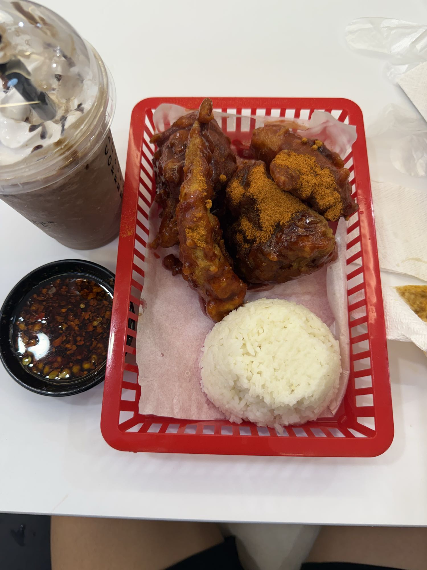 Spicy Fried Chicken with Rice