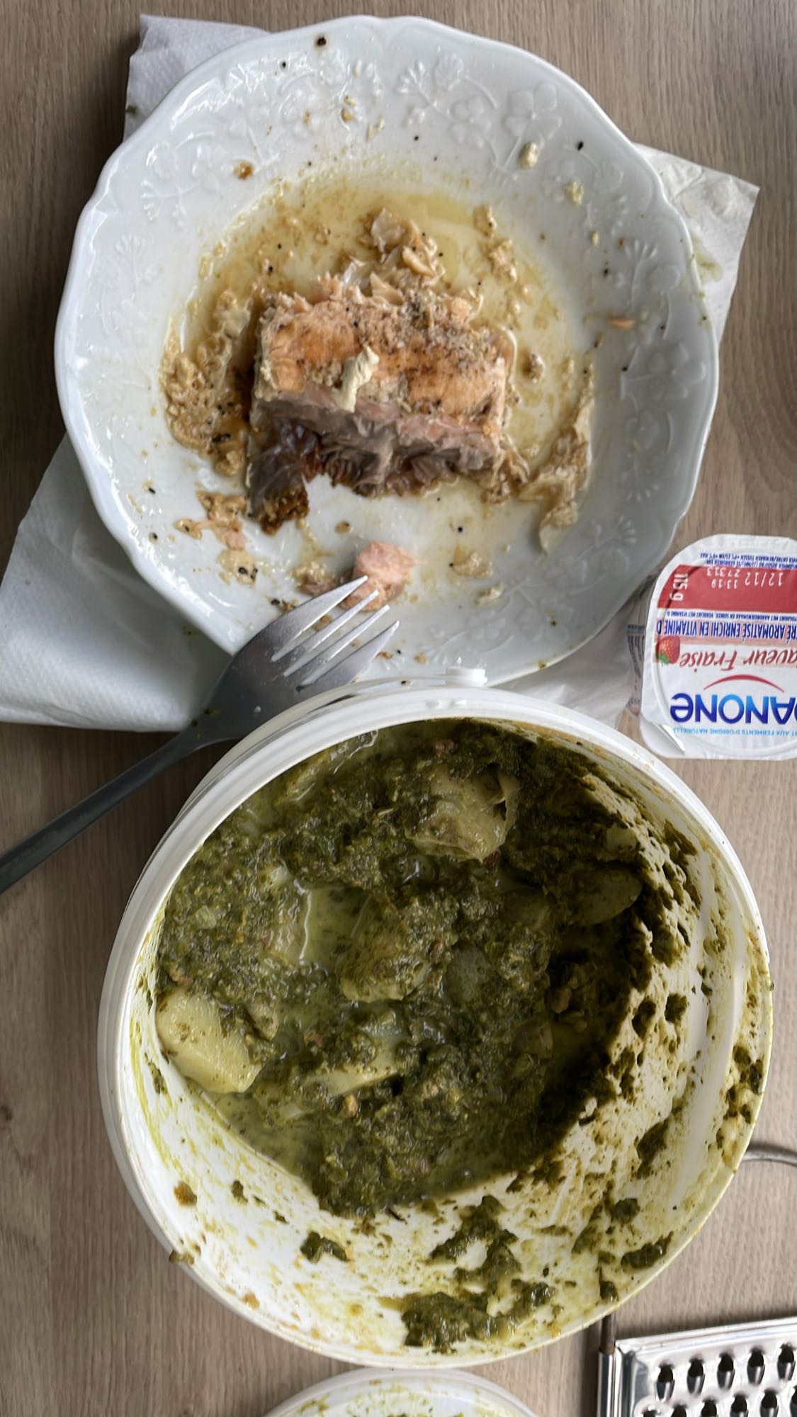 Saumon et légumes verts