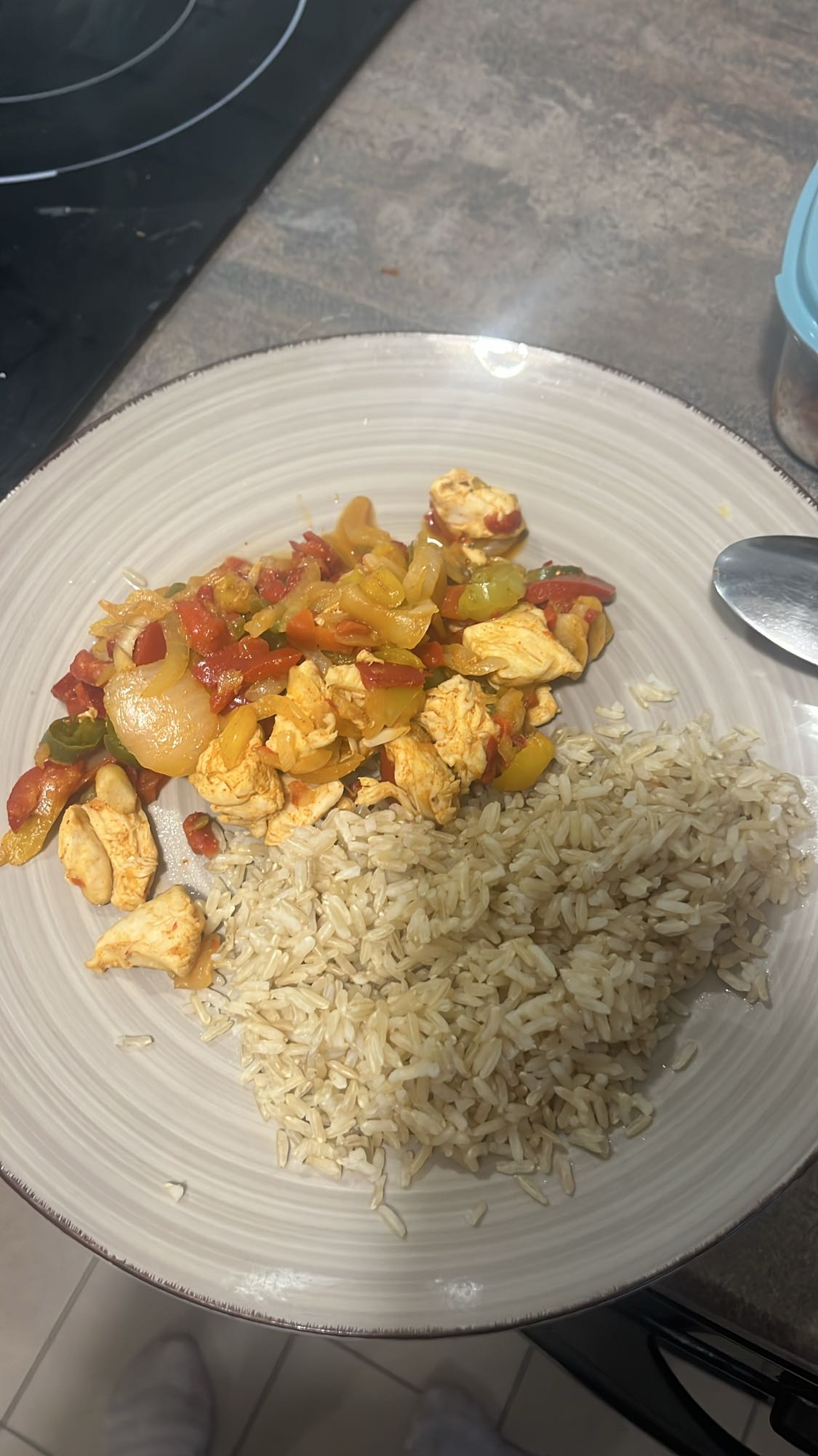 Poulet aux légumes et riz