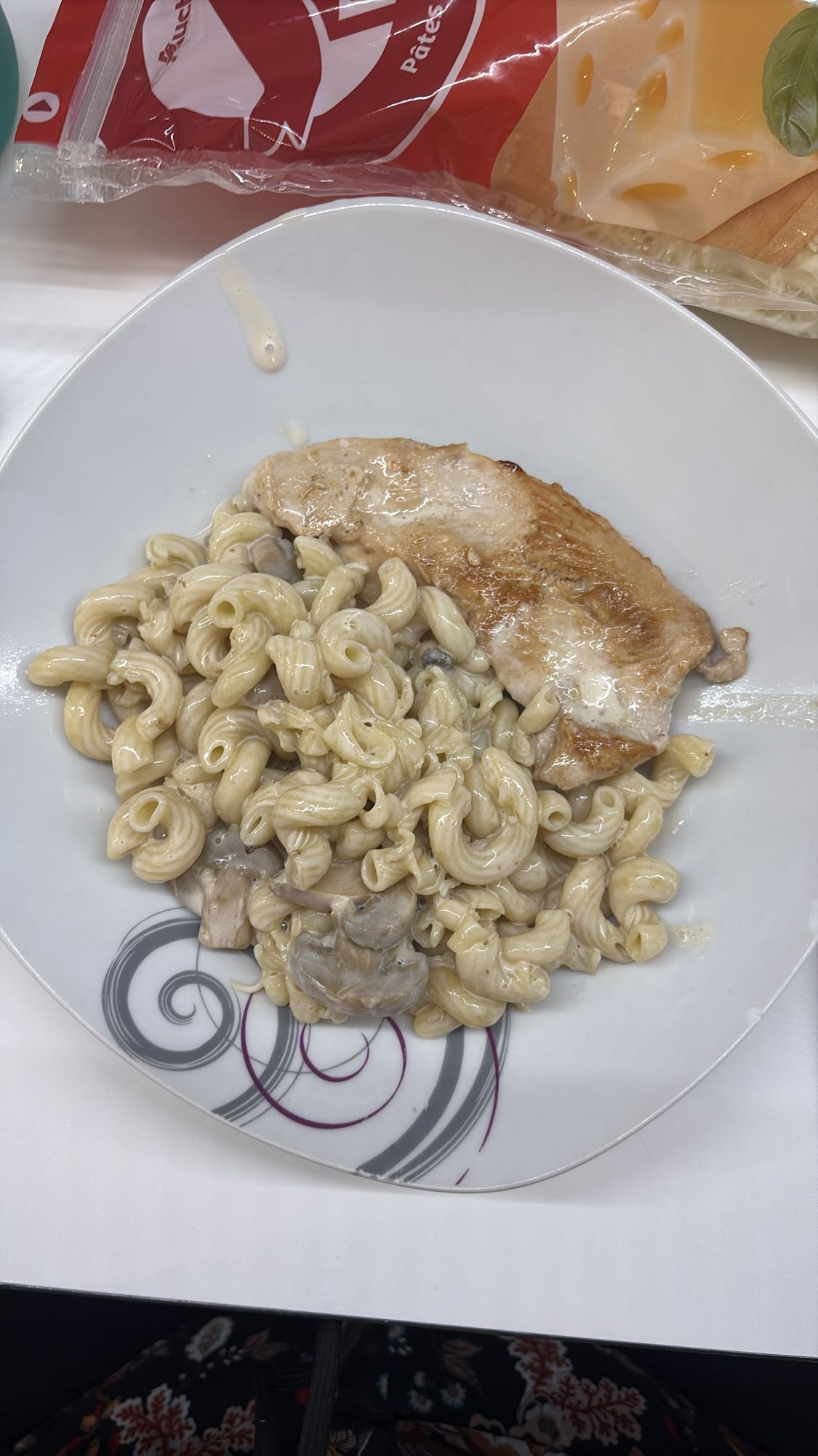 Pâtes crème et poulet