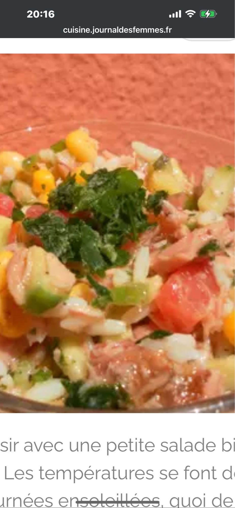 Salade fraîcheur au thon