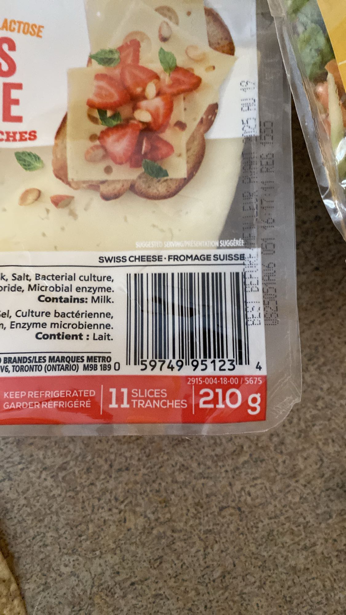 Fromage suisse tranché