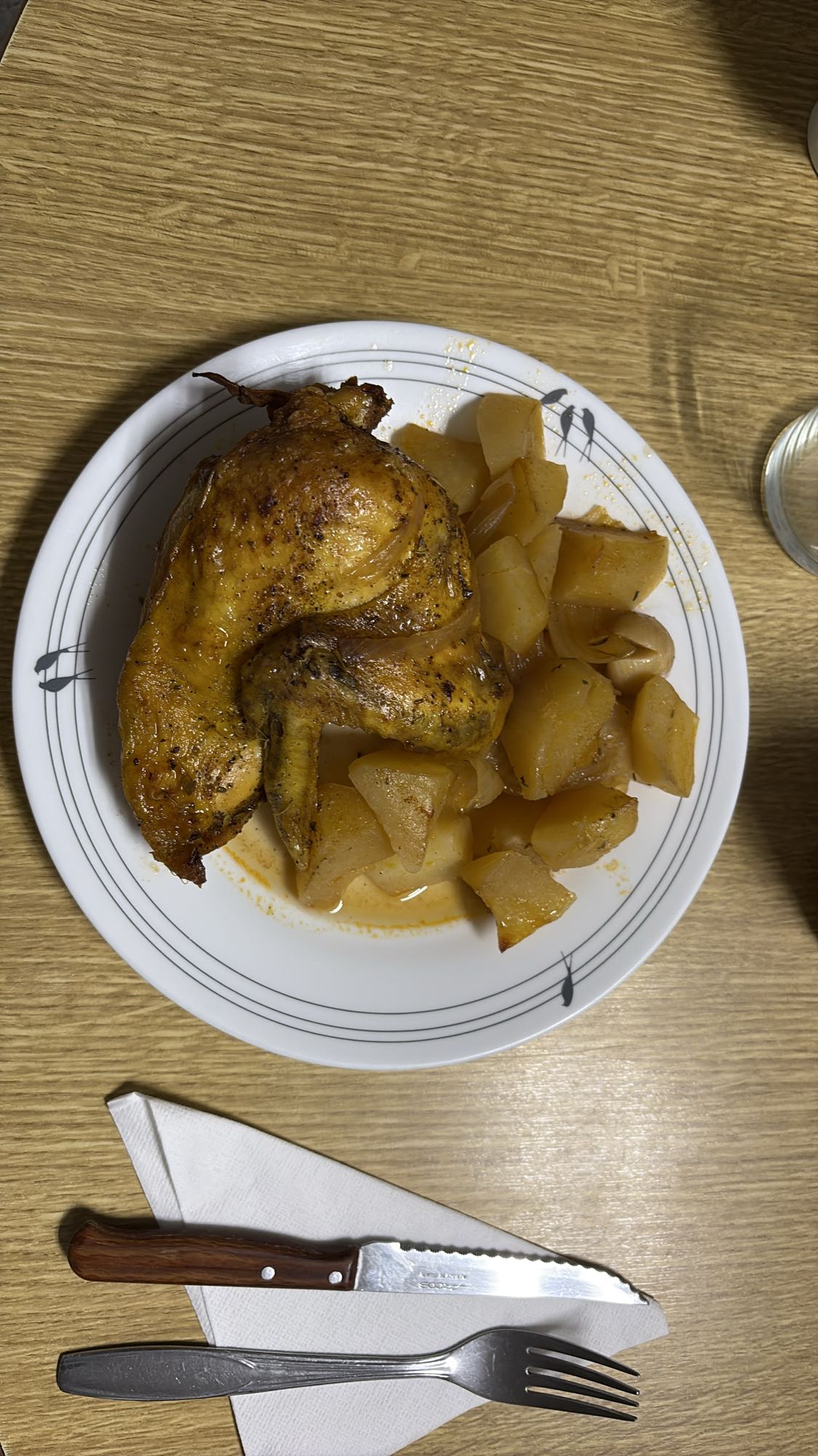 Pollo asado con papas