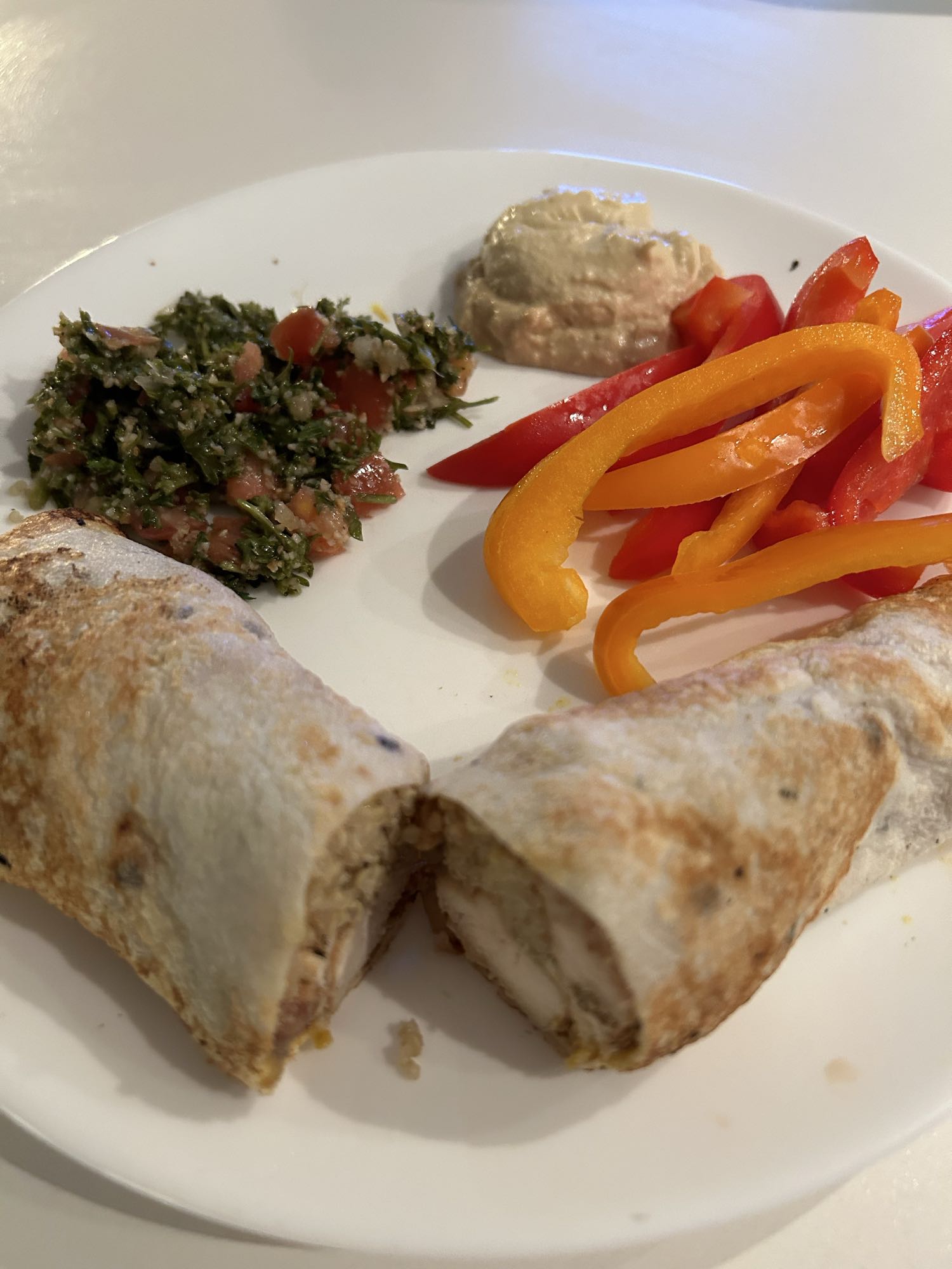 Wrap au poulet et légumes