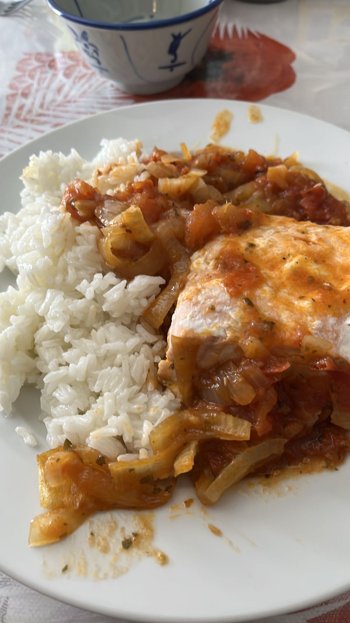 Riz et poisson à la sauce