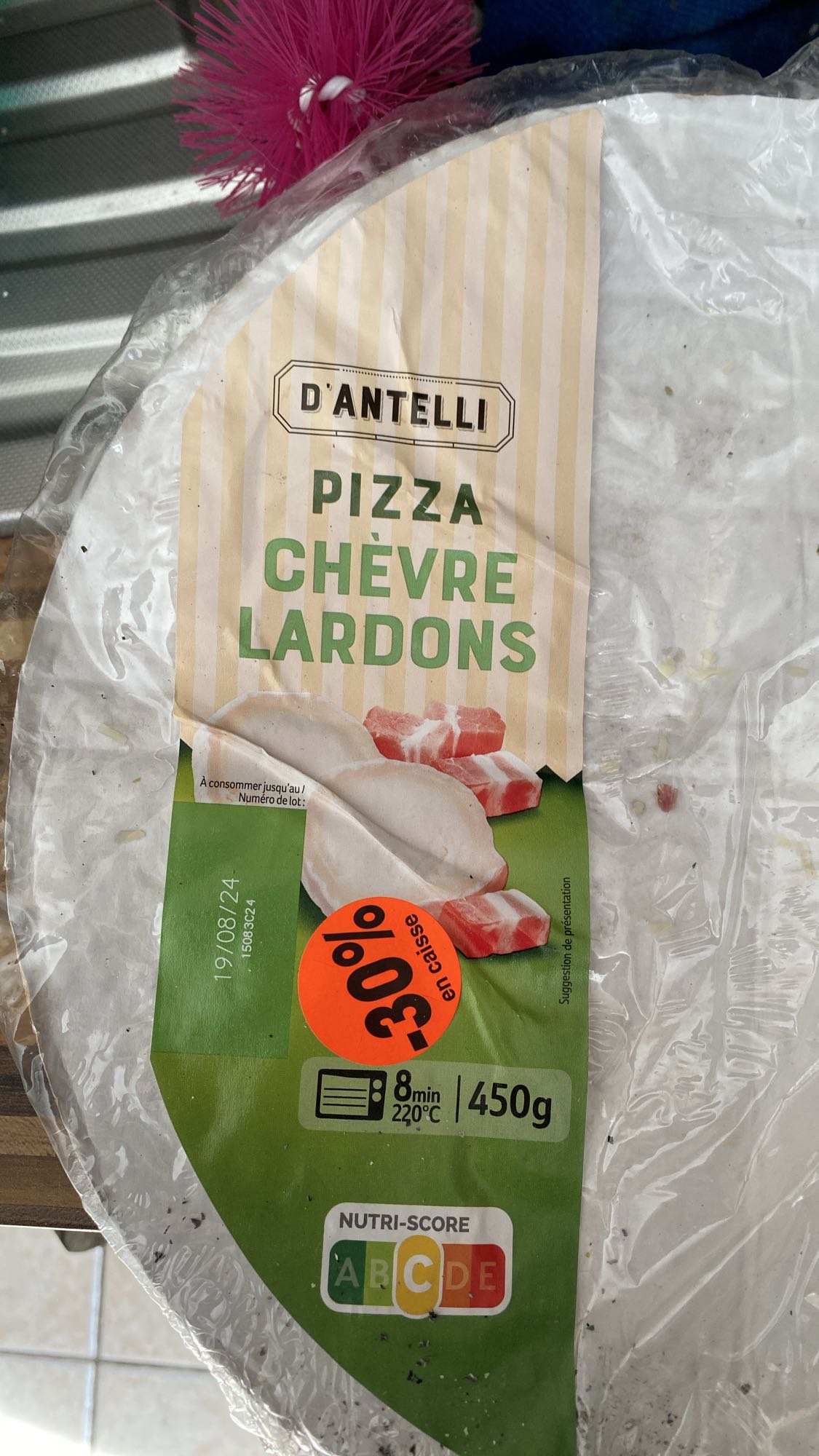 Pizza chèvre lardons