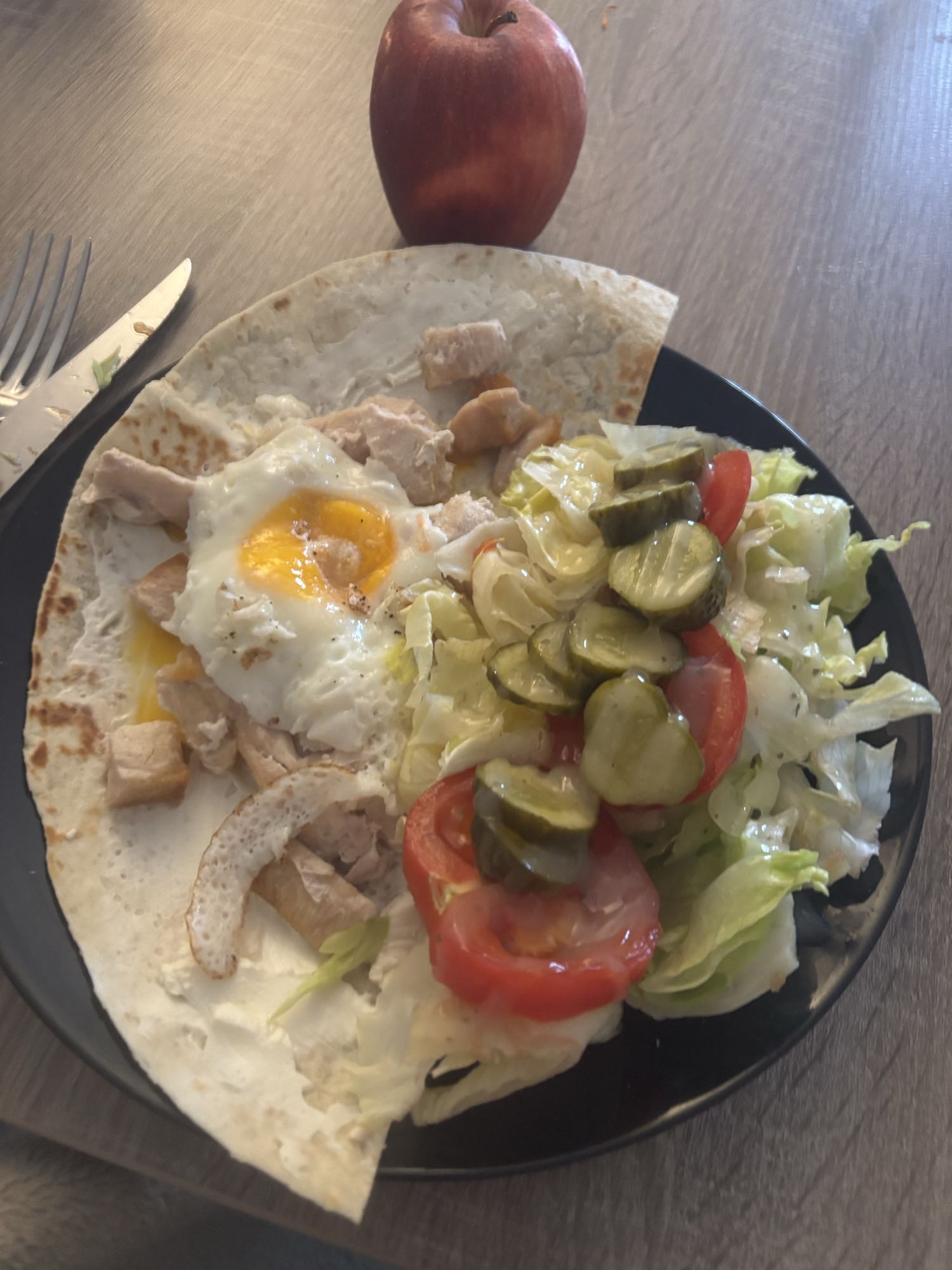 Wrap au poulet et salade