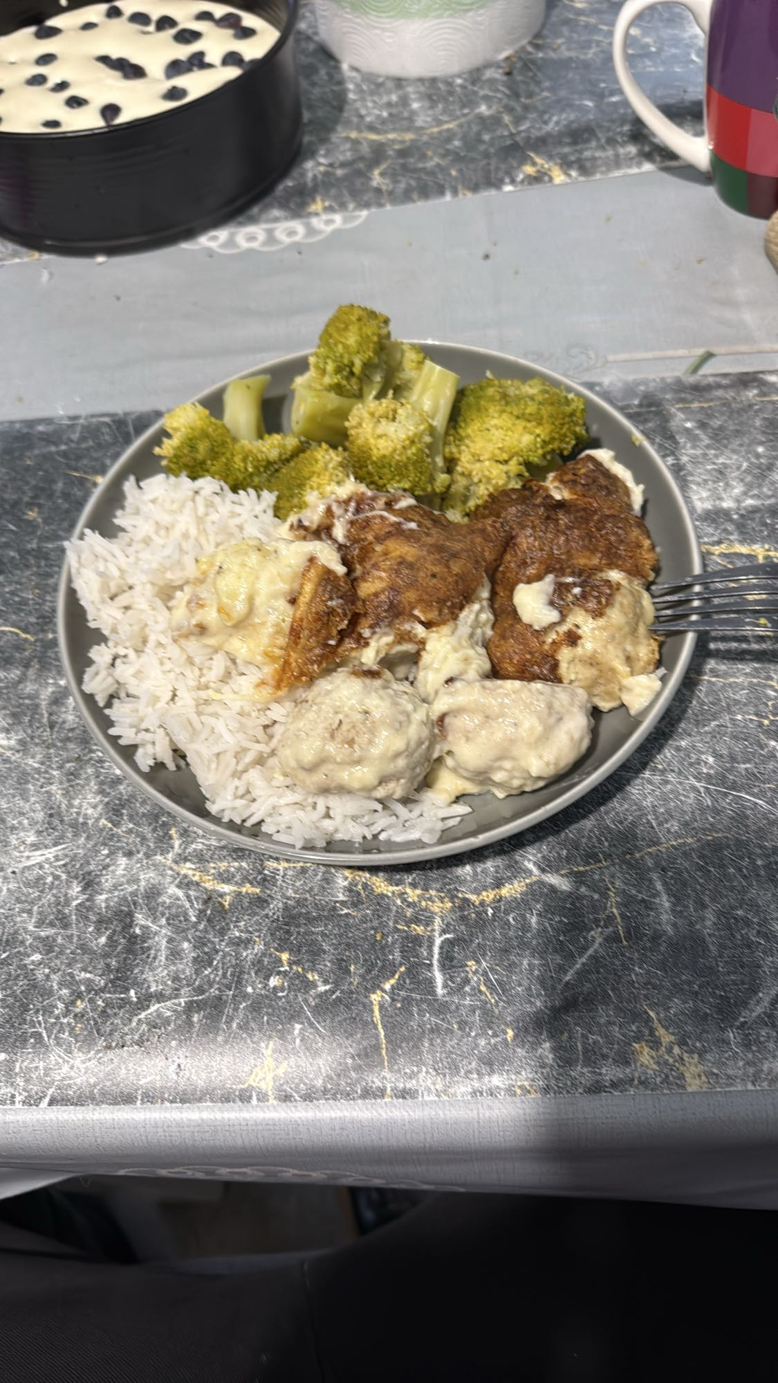 Ryż z brokułami i mięsem