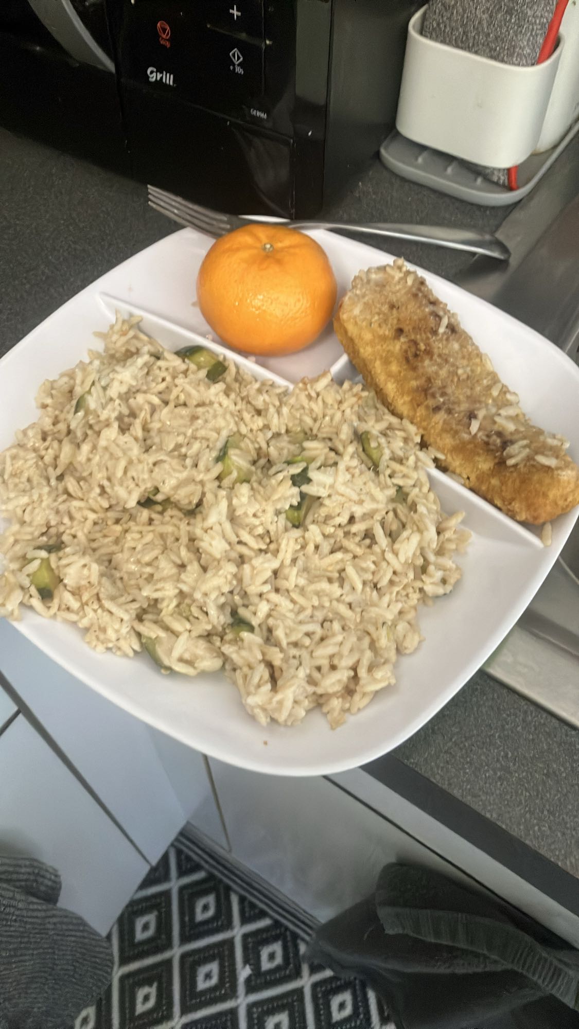 Riz sauté et poisson