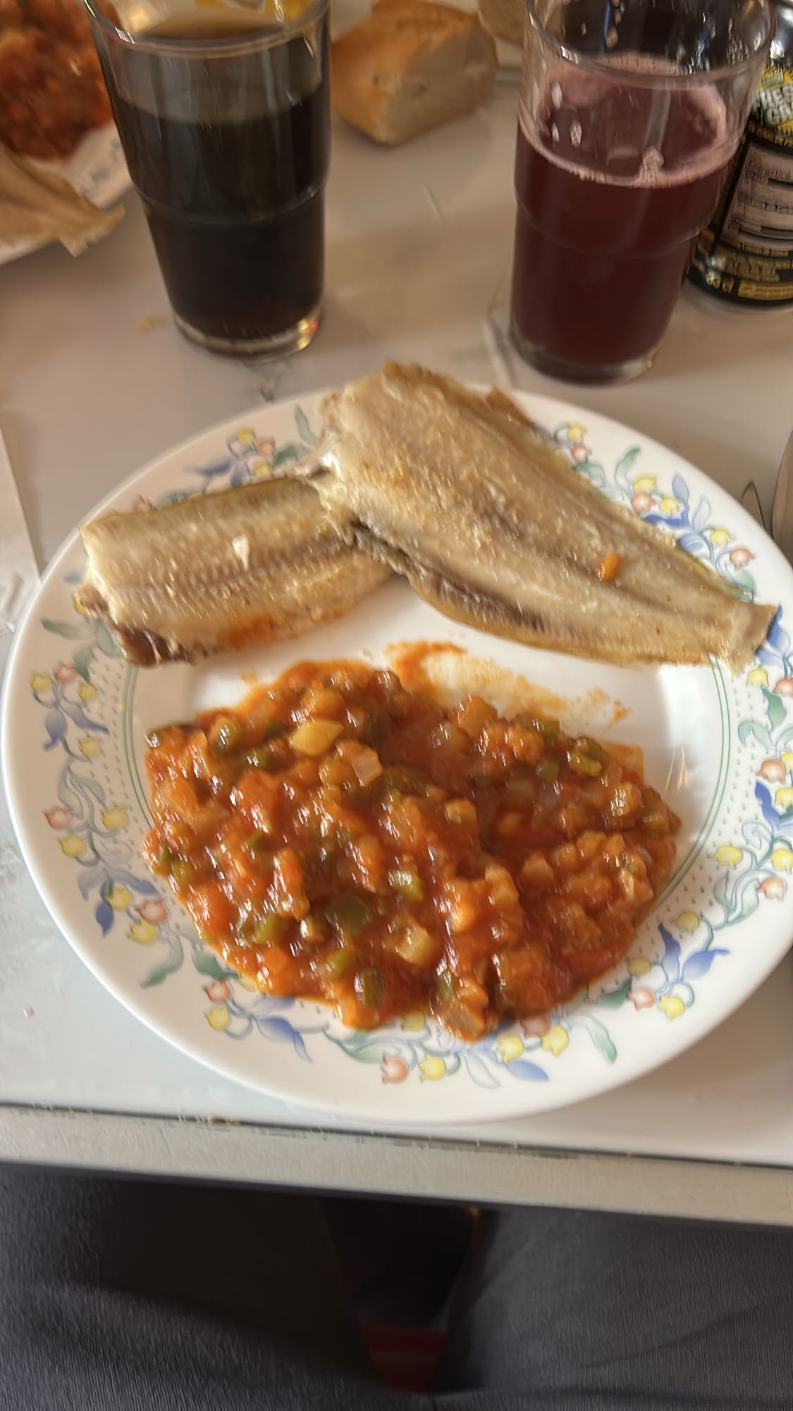 Pescado con salsa vegetal