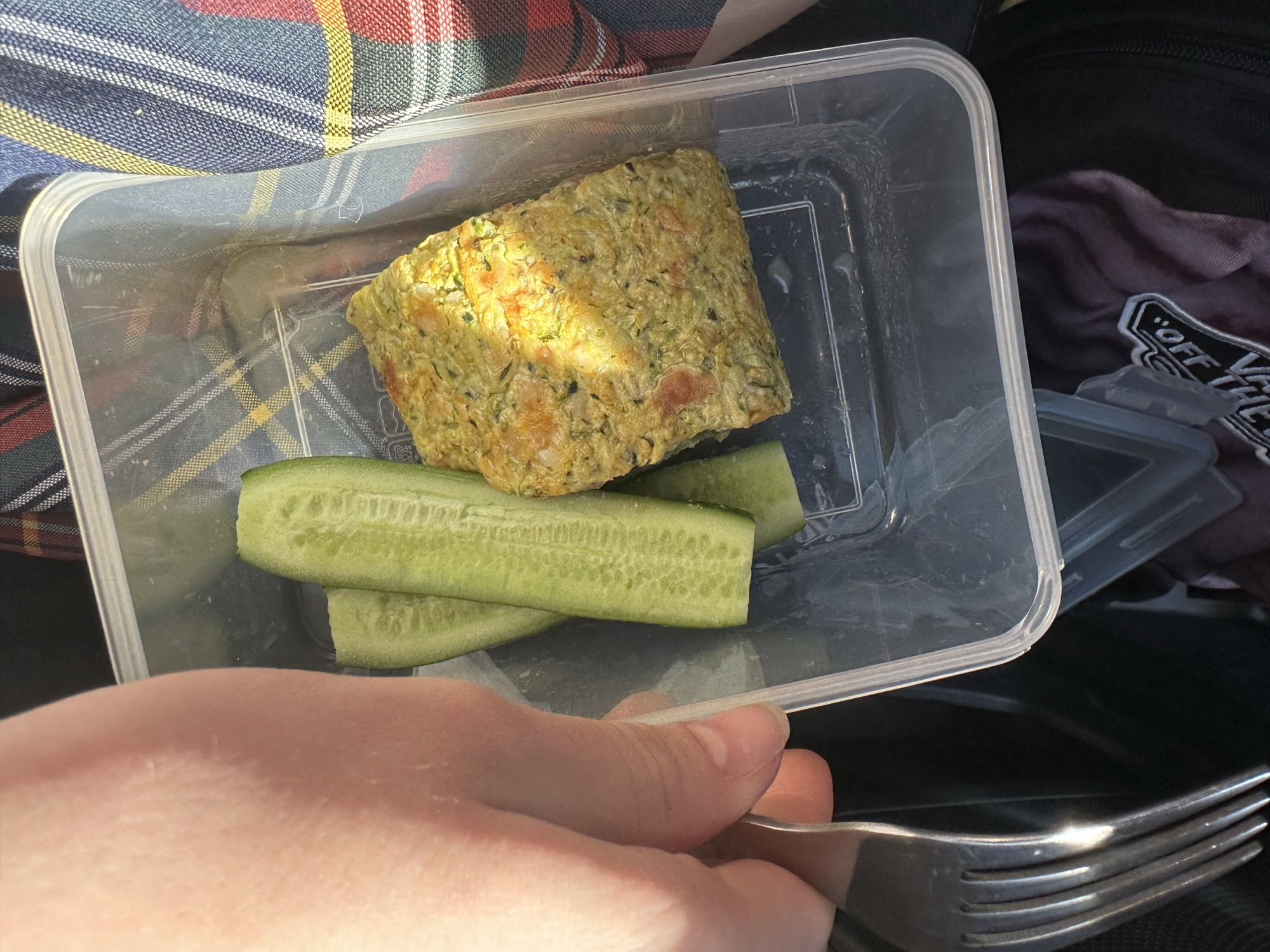 Zucchini slice with cucumber