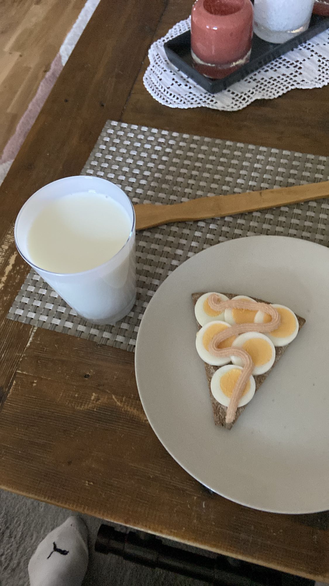 Äggmacka med mjölk