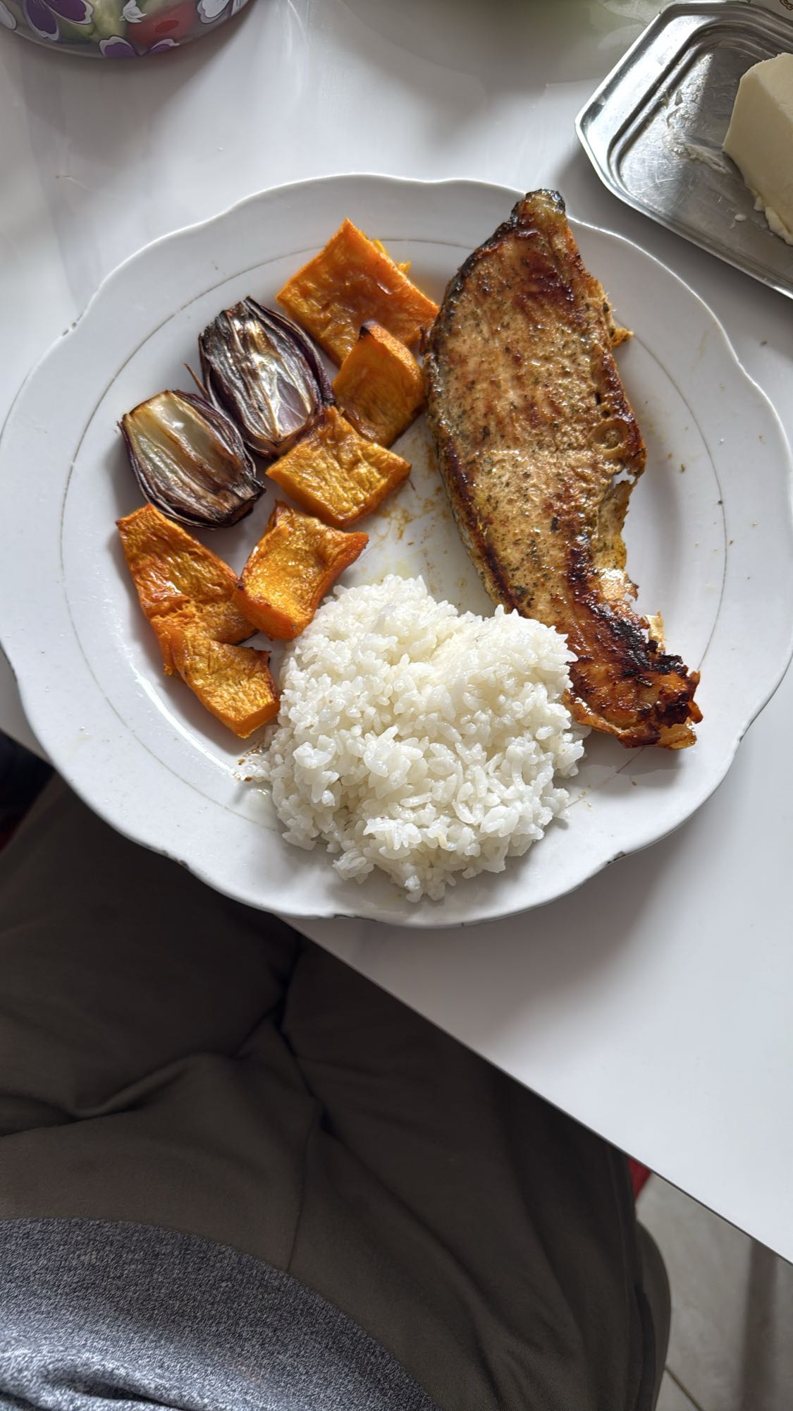 Рыба с рисом и овощами