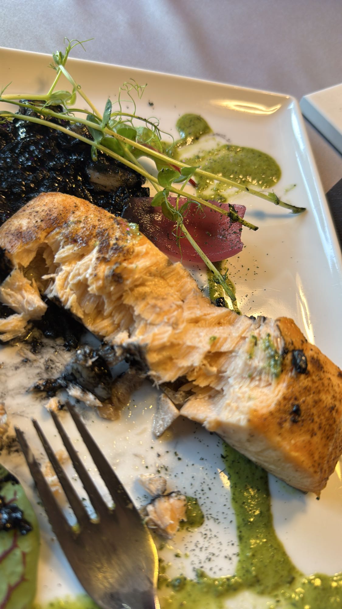 Łosoś z czarnym ryżem