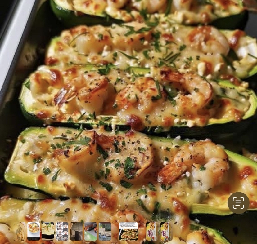 Courgettes farcies aux crevettes