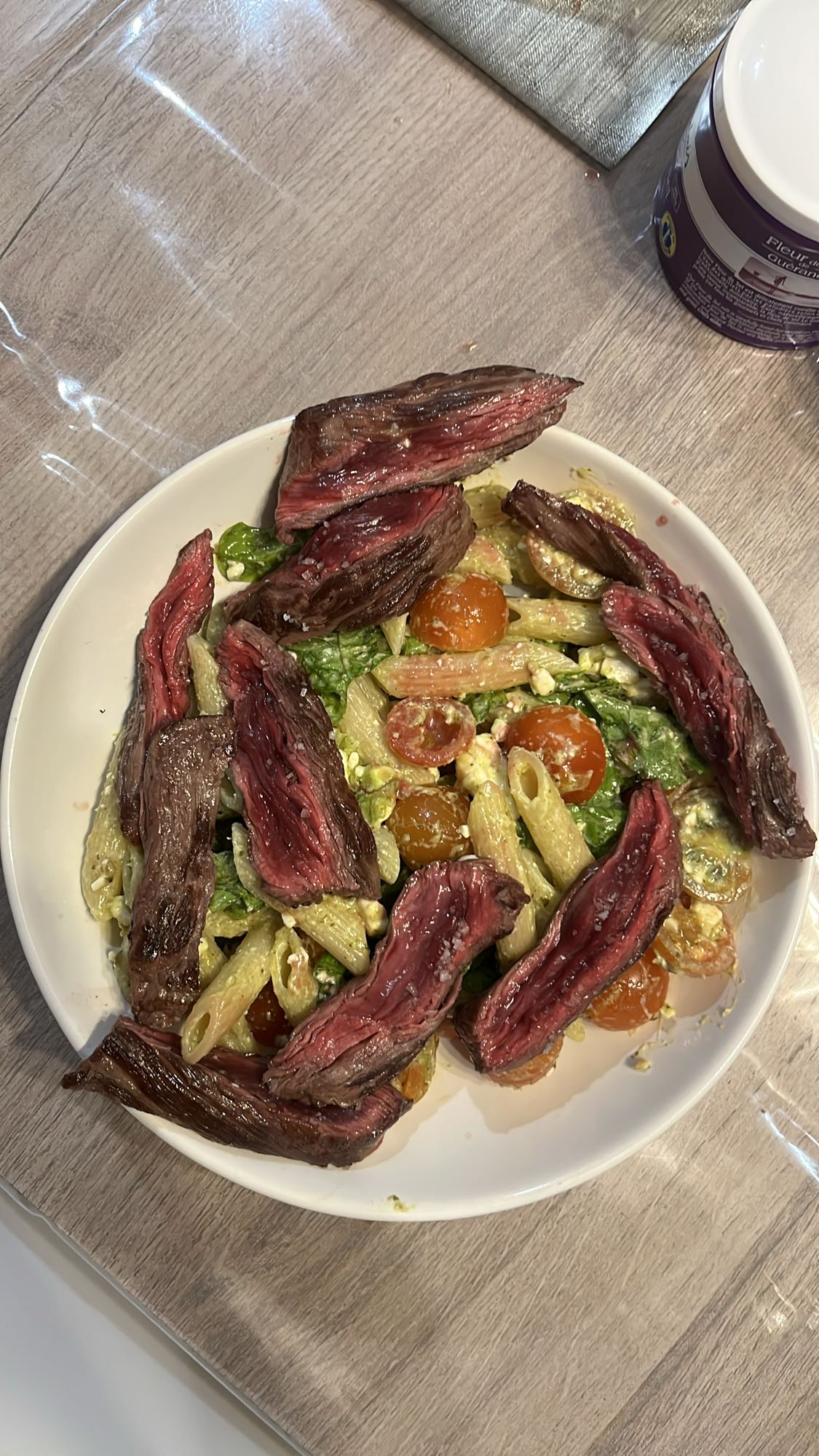 Pâtes au steak et légumes