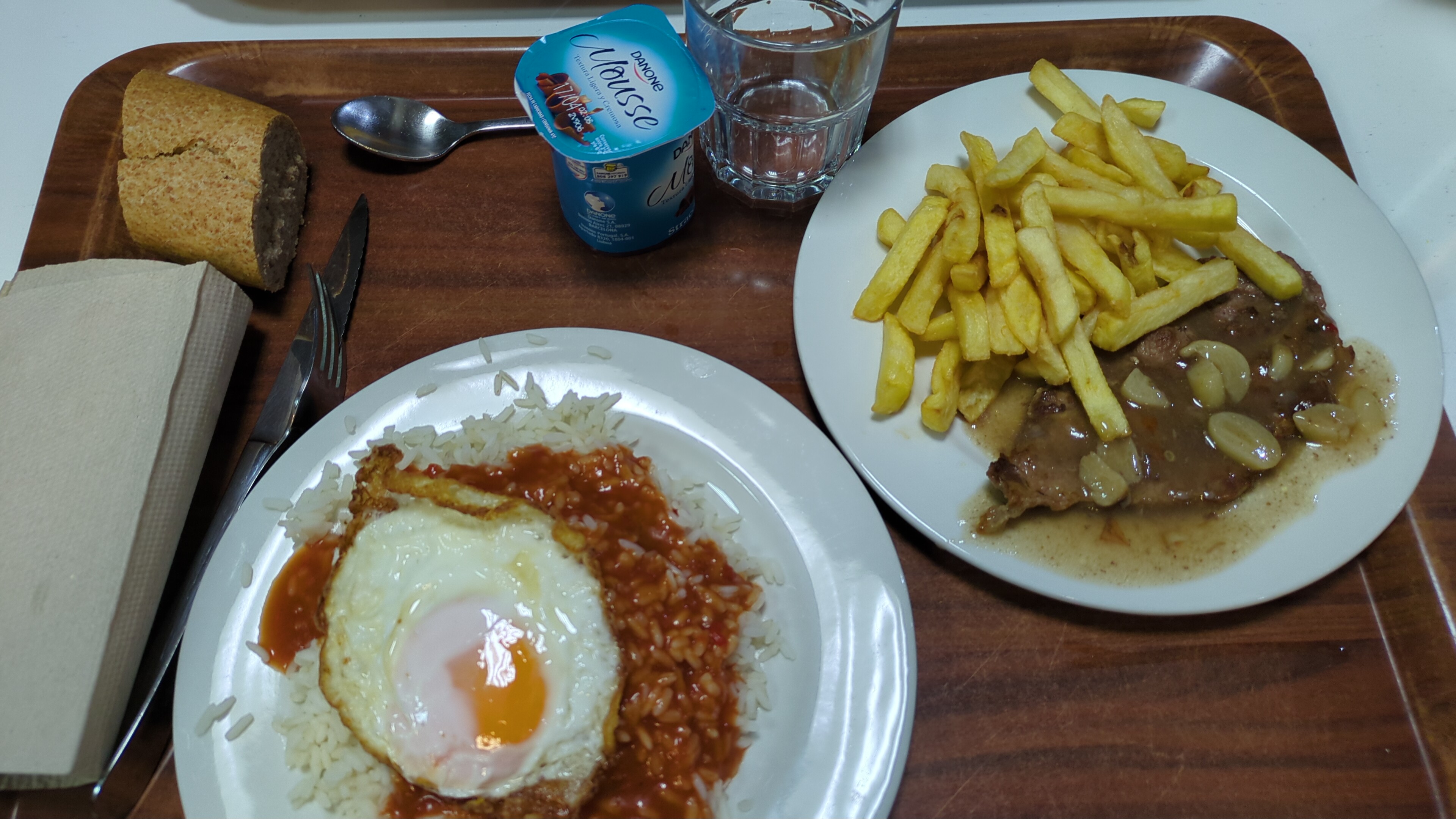 Steak with rice and egg