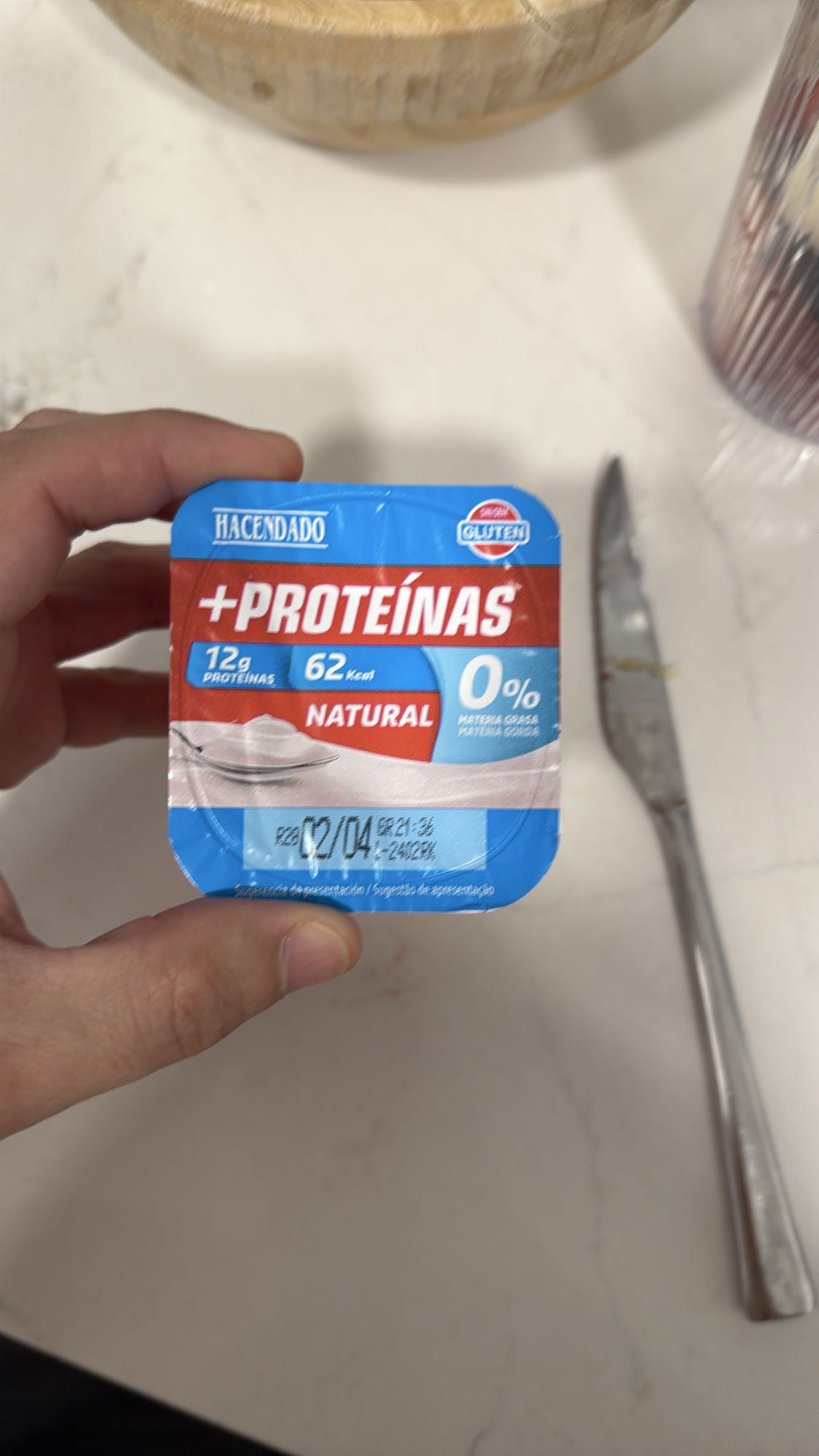 Yogur natural proteínas