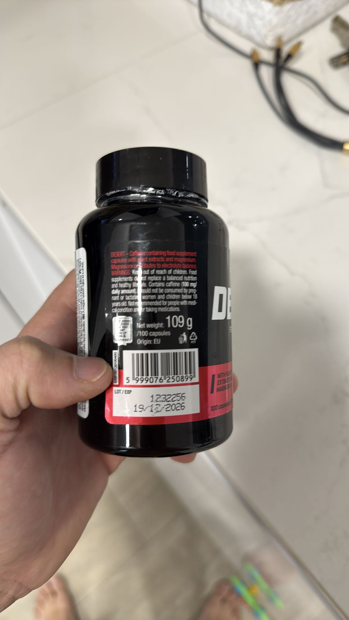 Suplemento con cafeína