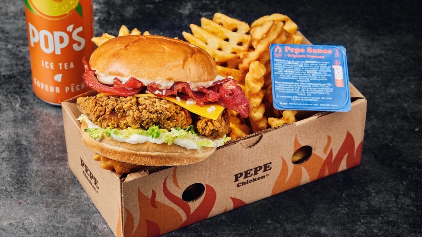 Burger croustillant et frites