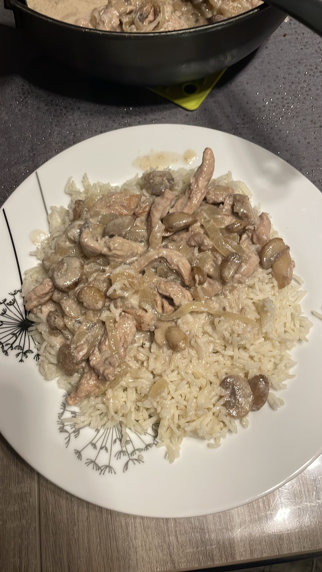 Riz au poulet crémeux