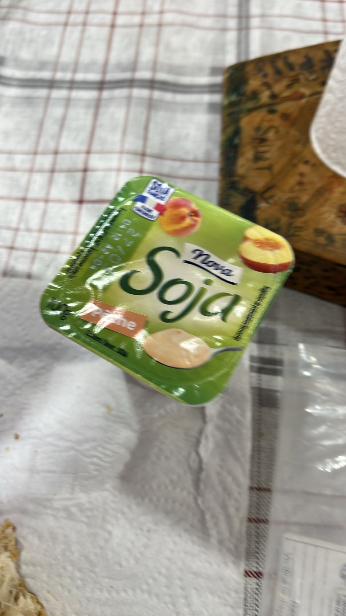 Dessert soja pêche