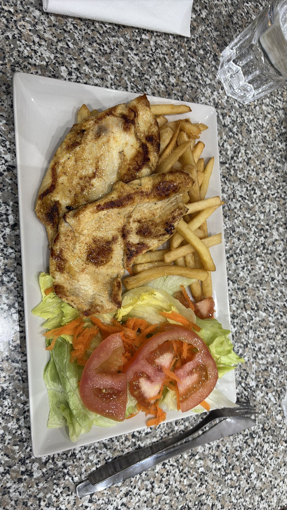 Pollo a la plancha con papas