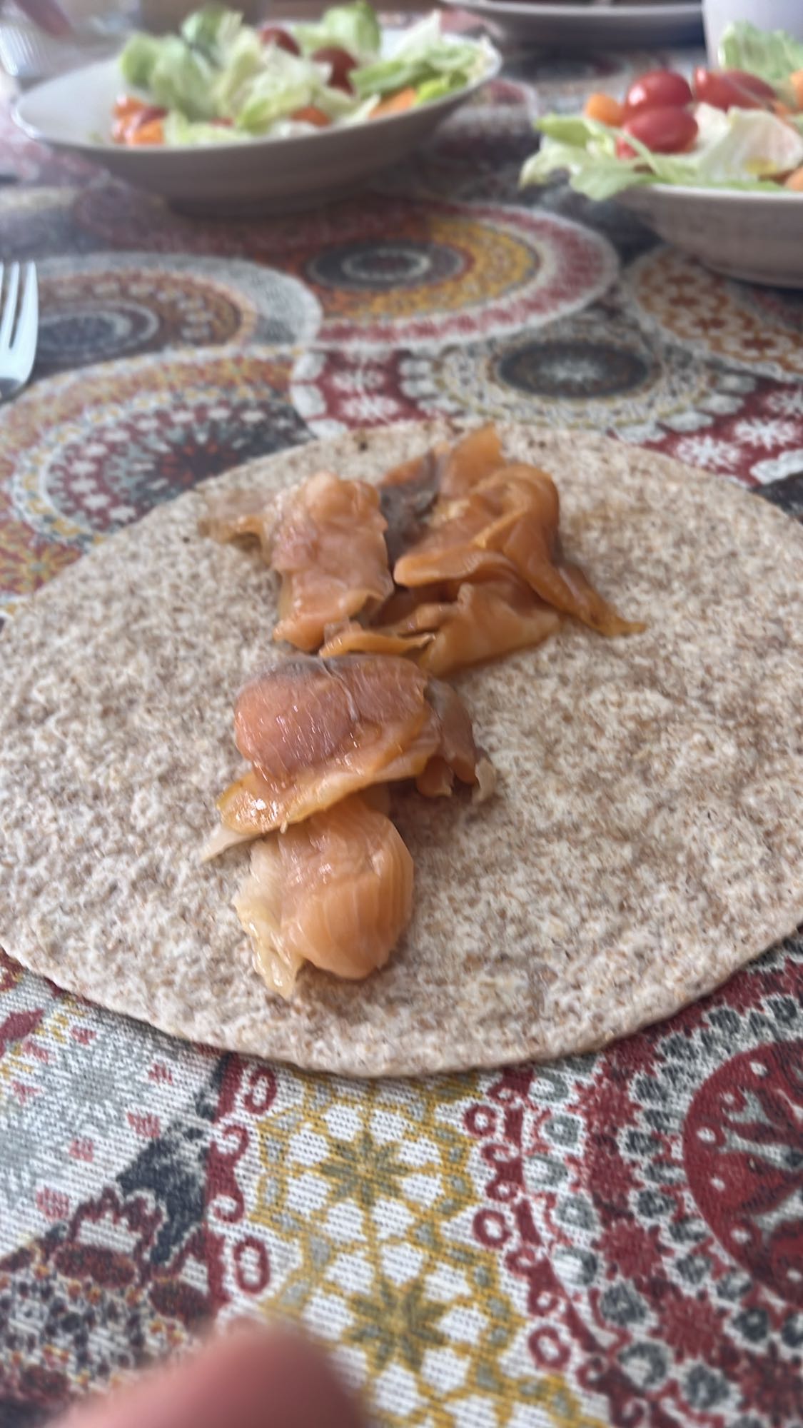 Wrap de salmón ahumado