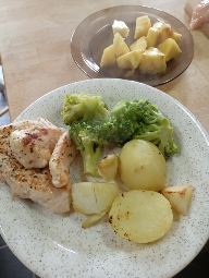 Poulet et légumes vapeur