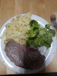 Steak pâtes brocoli