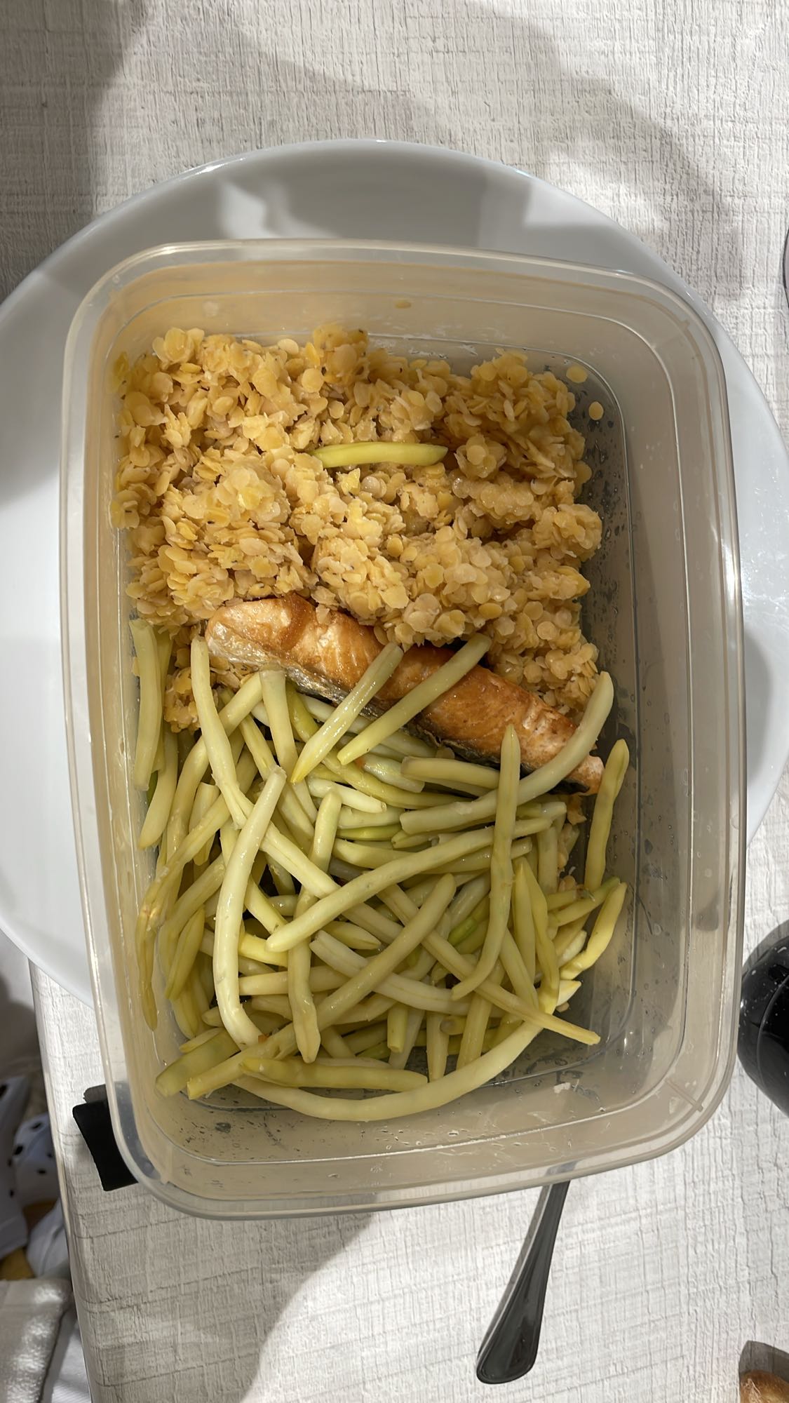 Saumon lentilles haricots