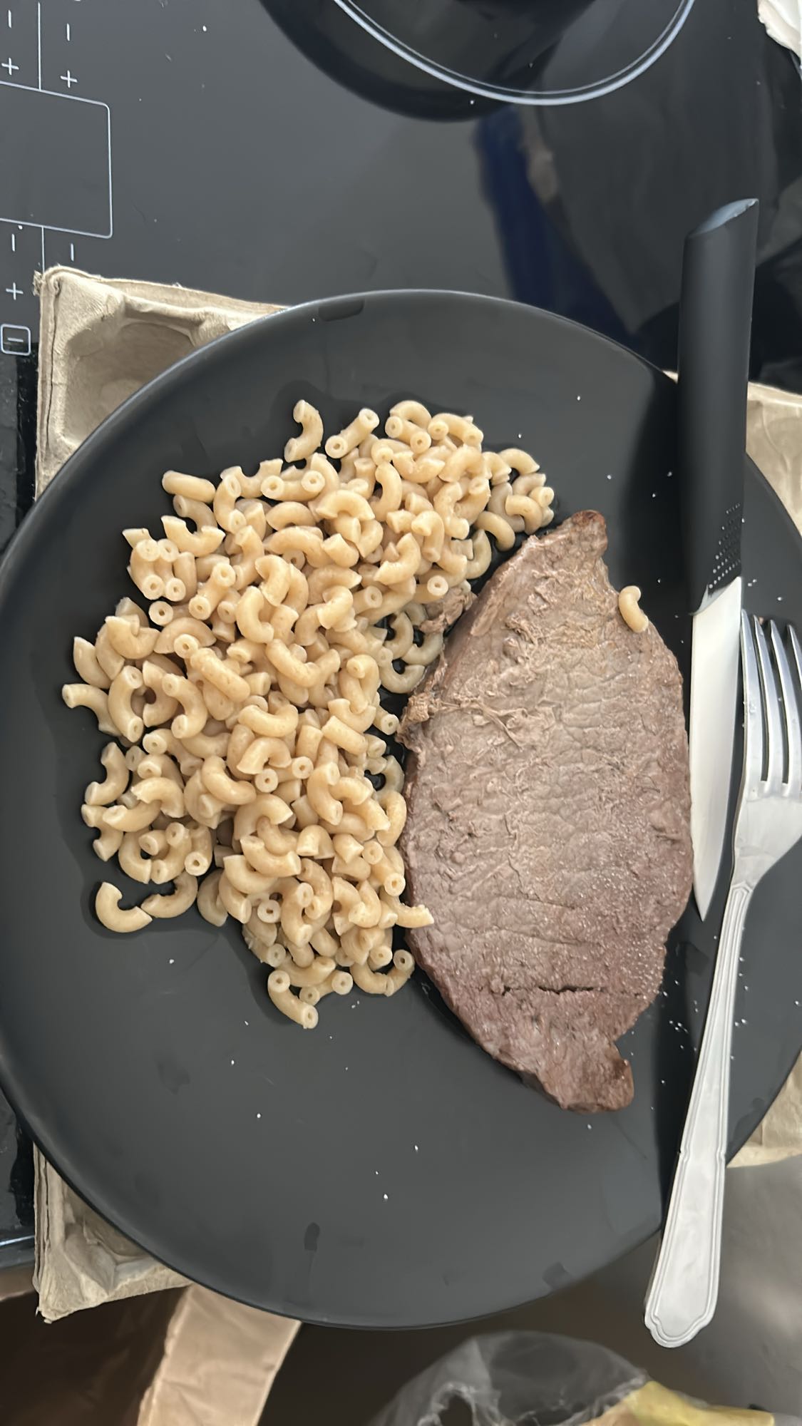 Pâtes et steak