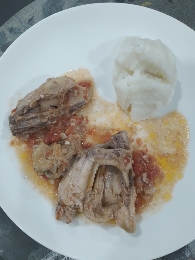 Boiled Chicken with Fufu