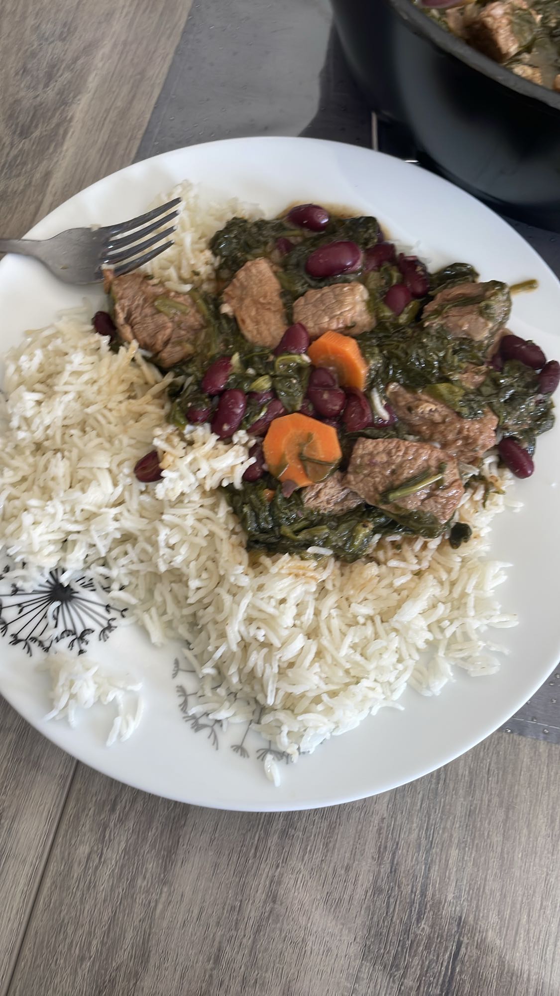 Riz avec ragoût de bœuf