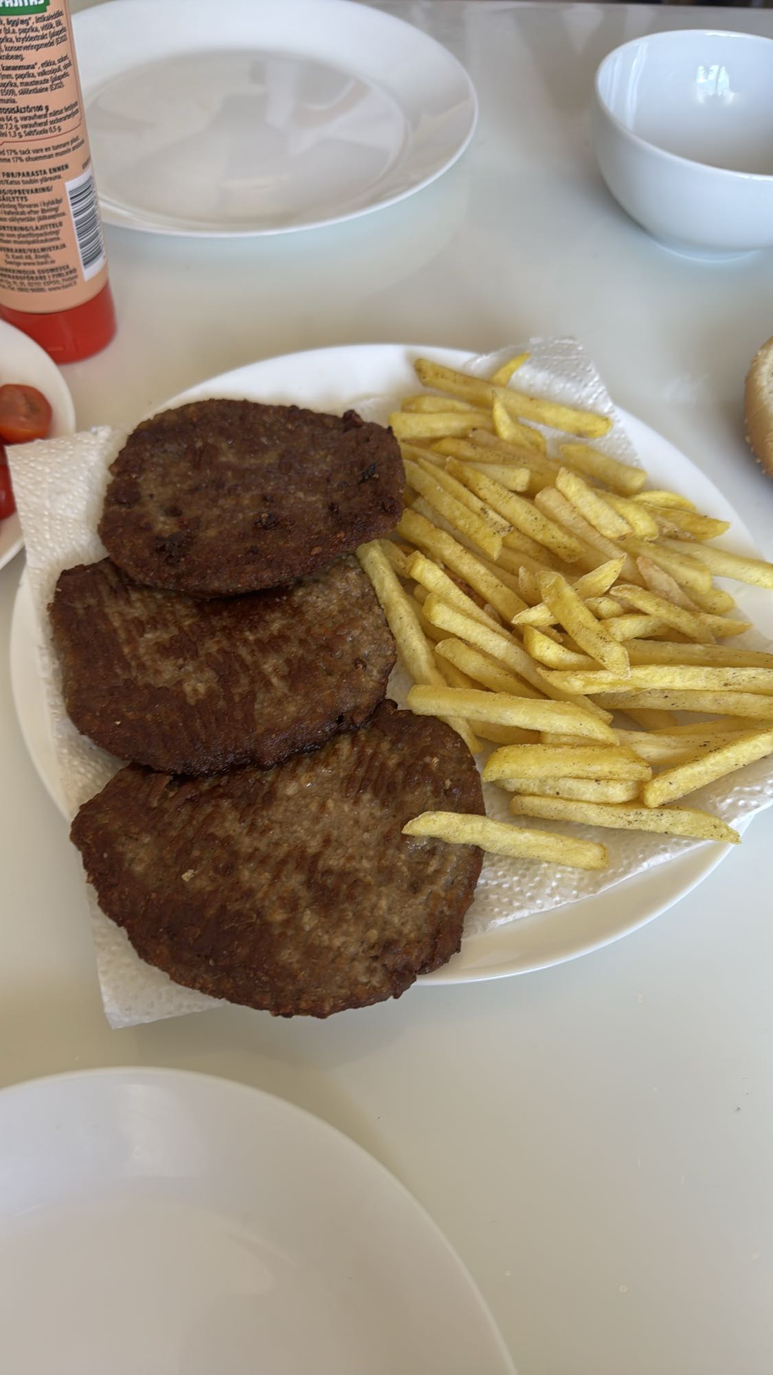 Hamburgare med pommes