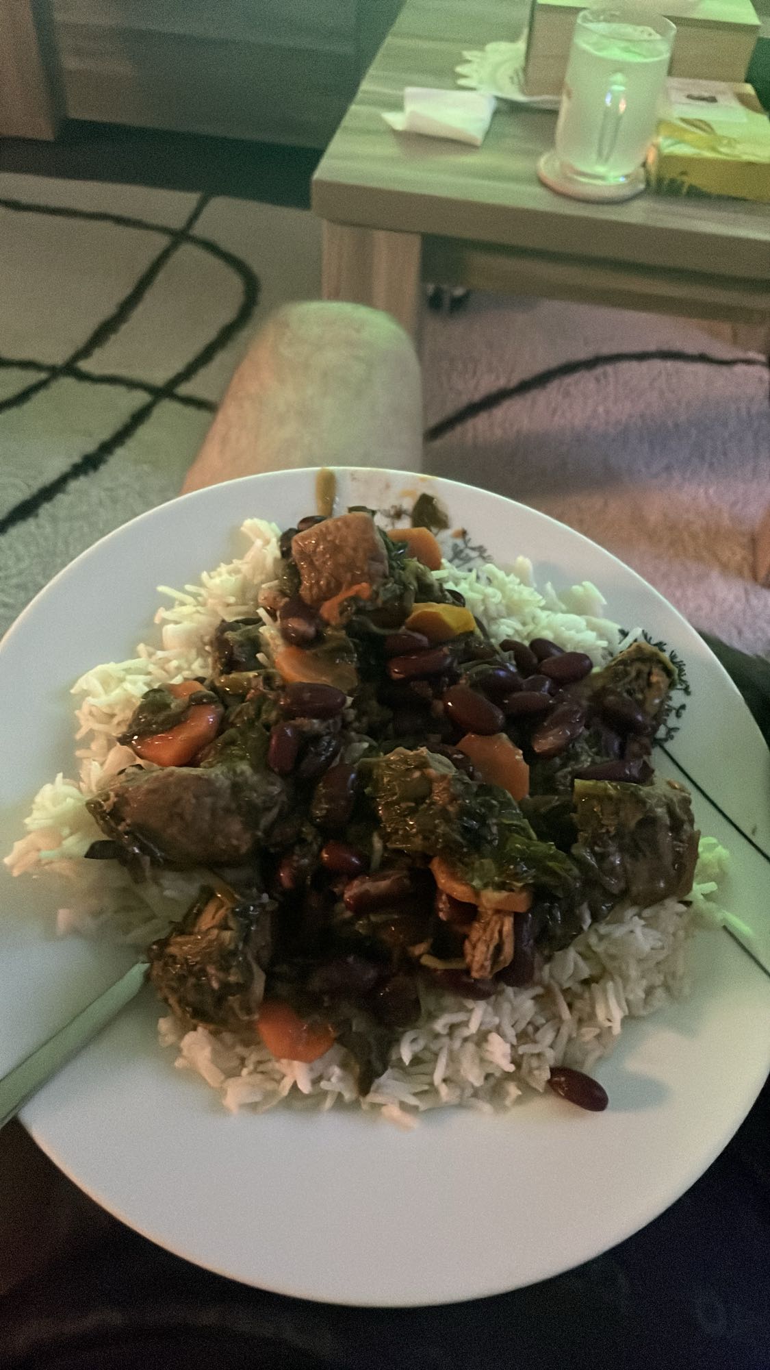Riz avec ragoût de boeuf