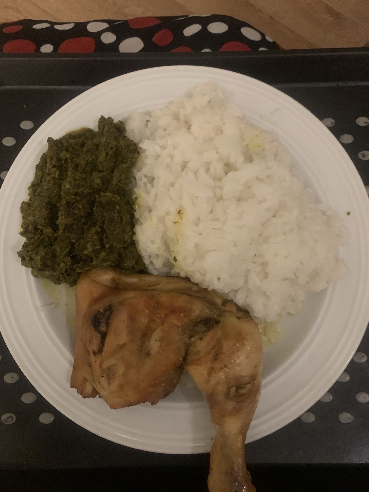 Poulet, riz et légumes