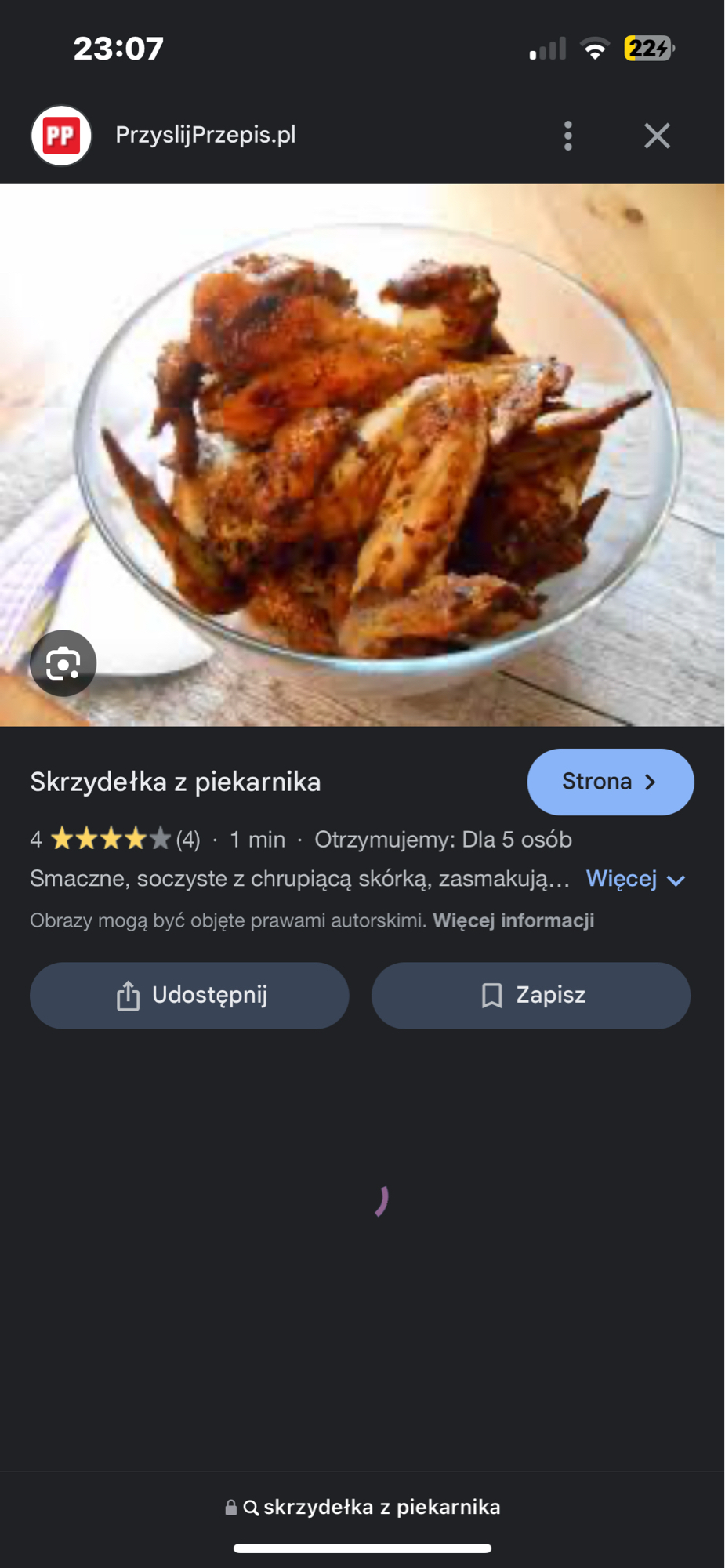 Skrzydełka z piekarnika