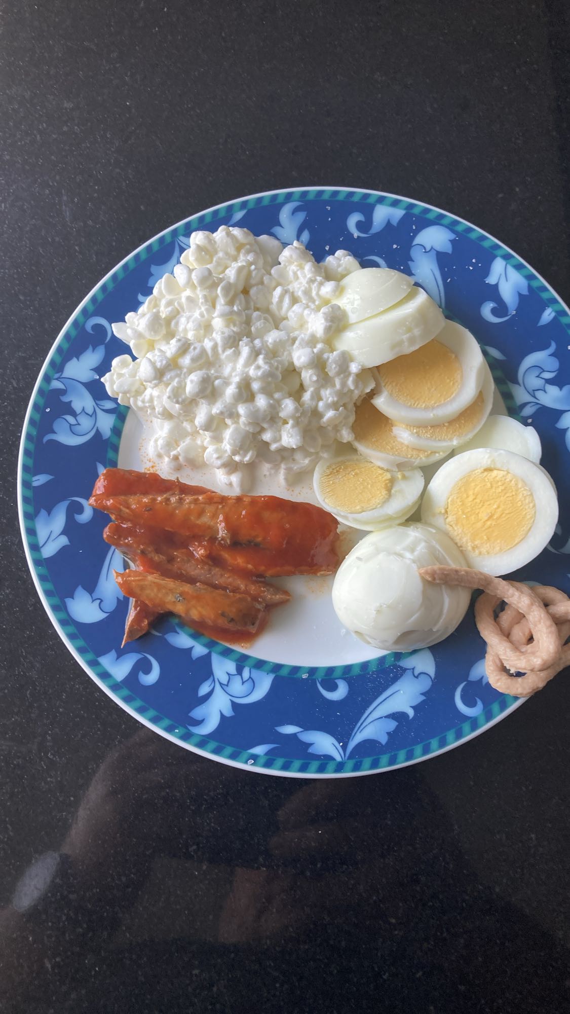 Ägg och keso tallrik