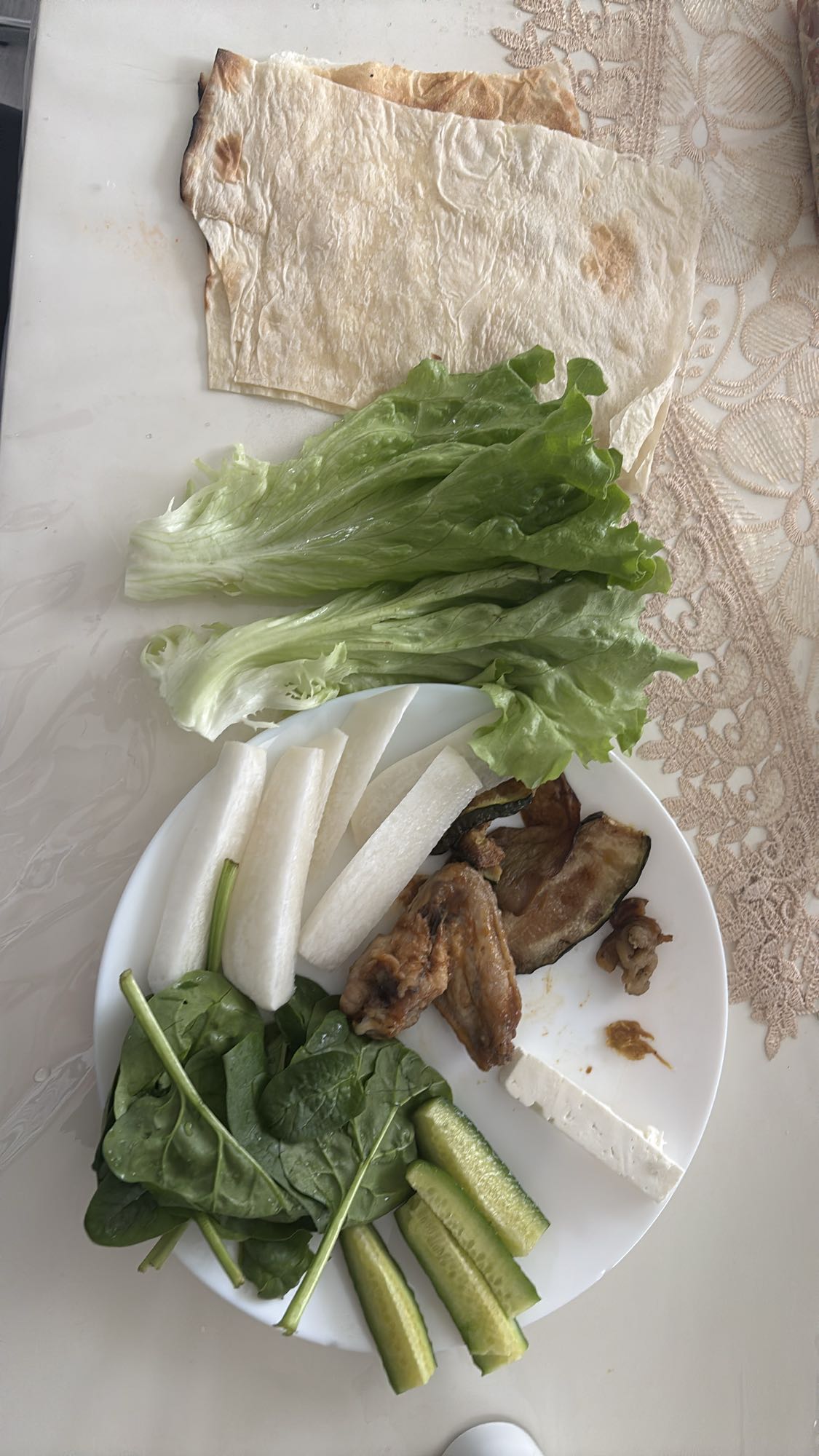 Grönsakswrap med kyckling