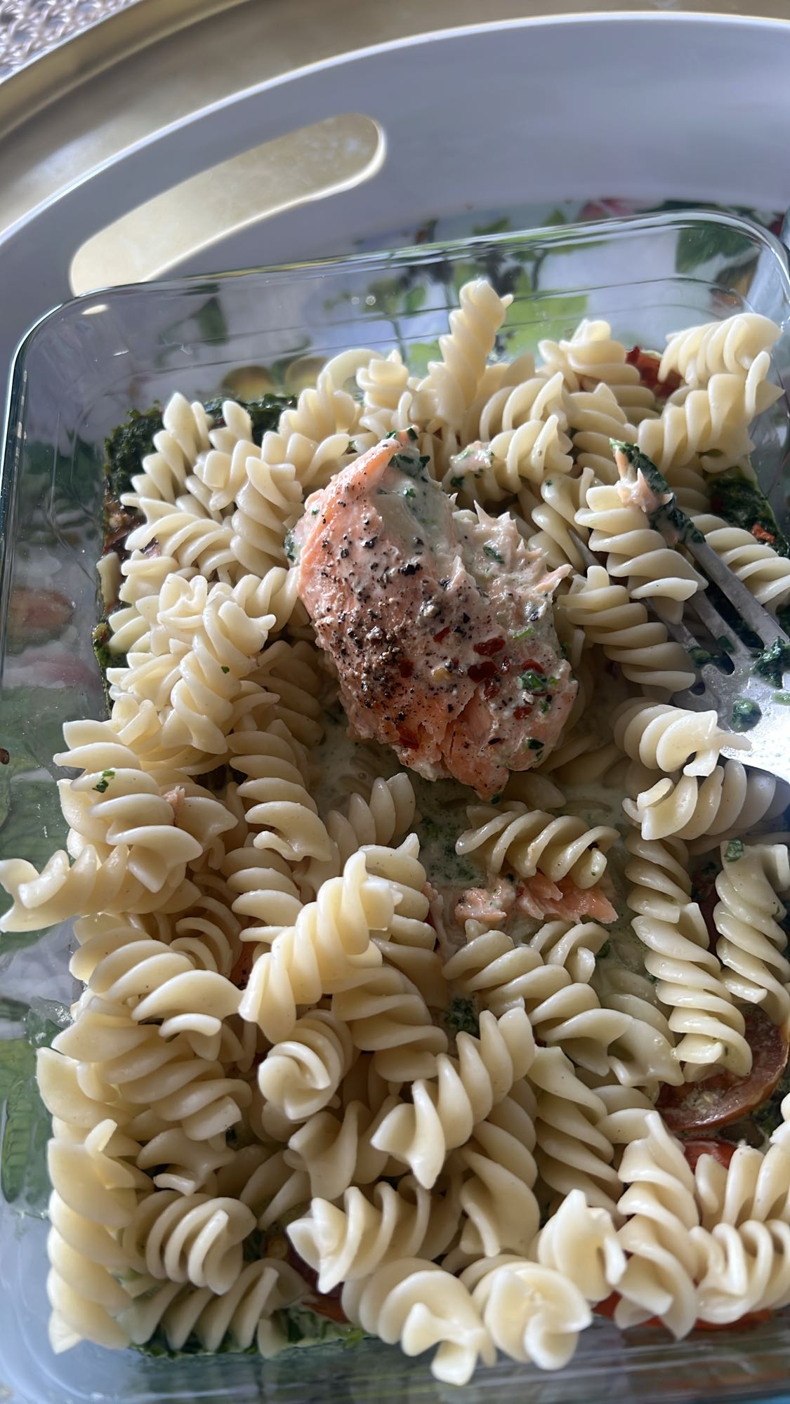 Laxpasta med grädde