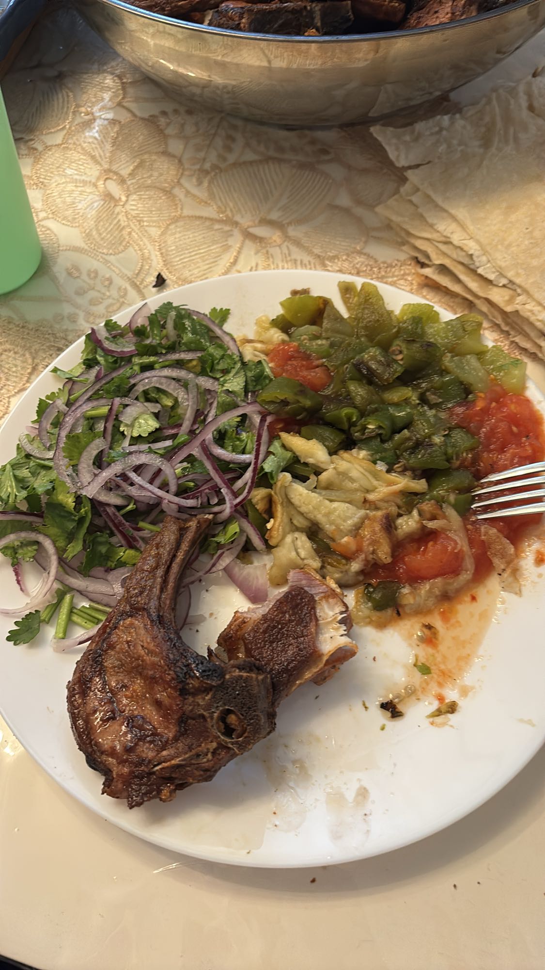 Grillad lamm med grönsaker