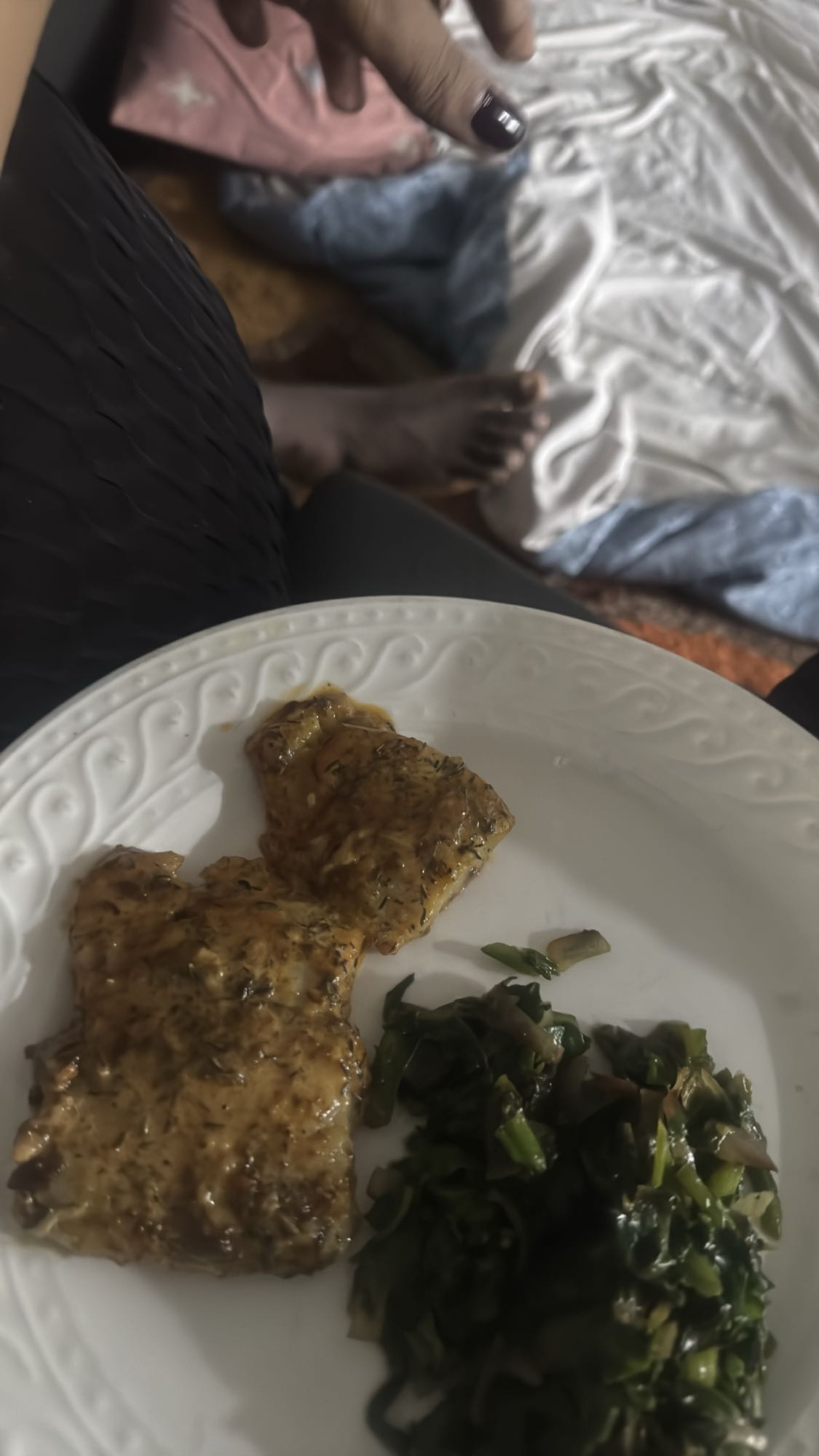 Grilled Fish with Greens