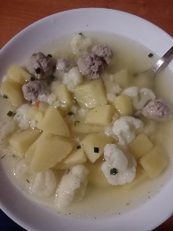Cauliflower Meatball Soup
