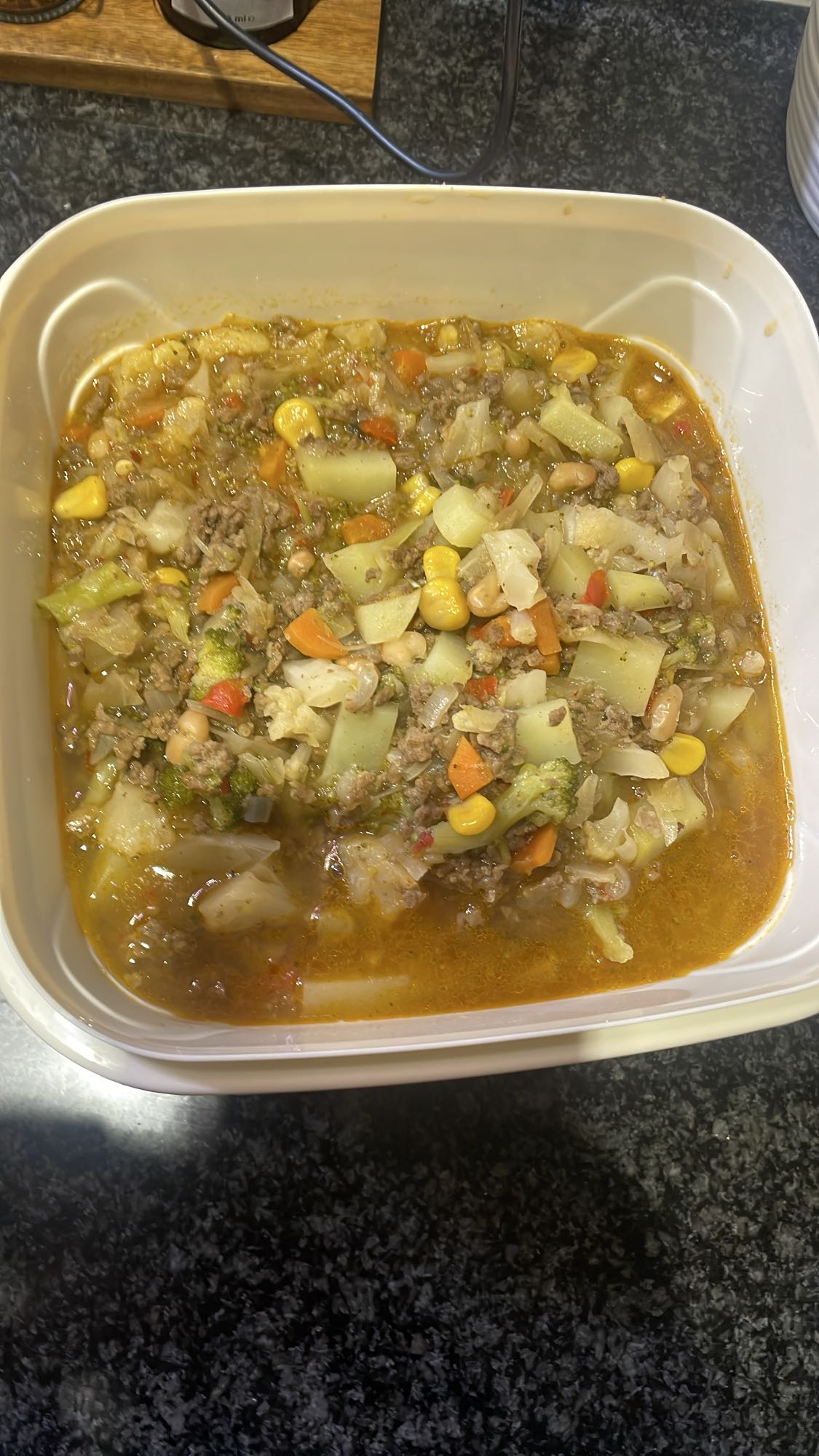 Grönsaksgryta med köttfärs