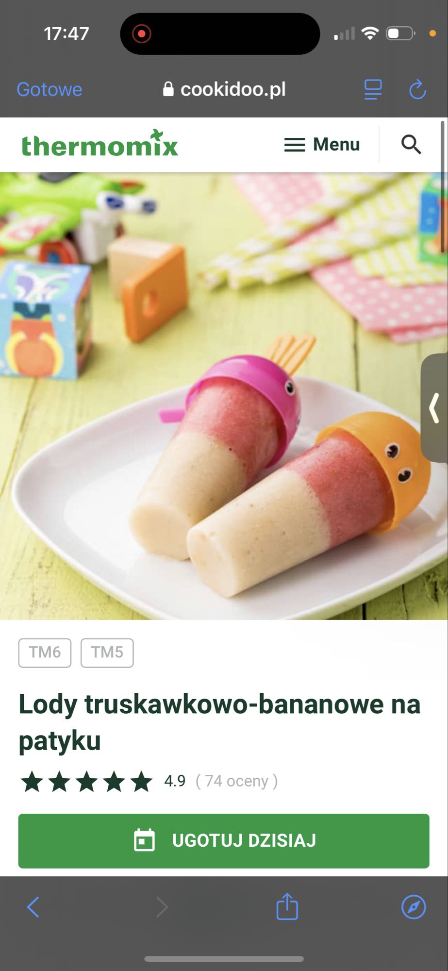 Lody truskawkowo-bananowe